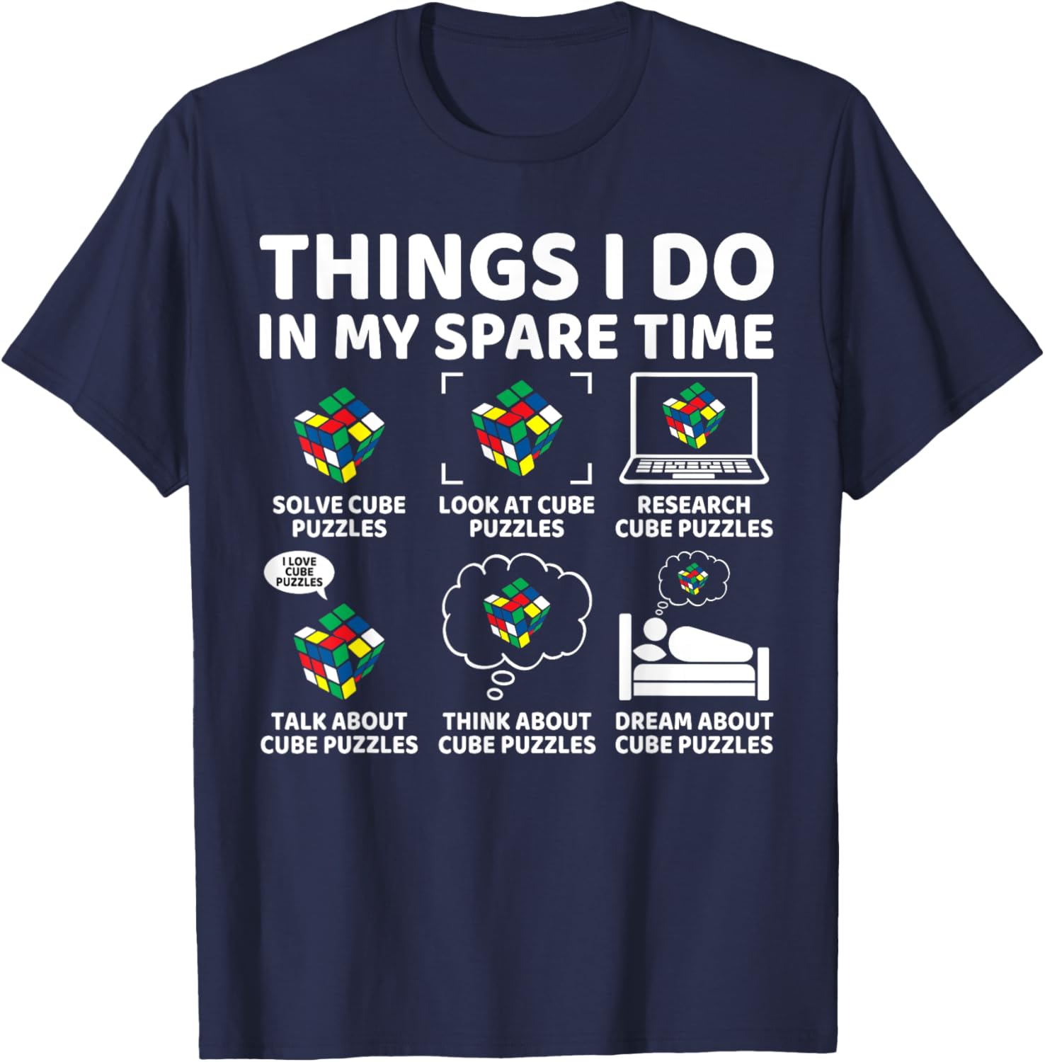 Funny Cube Puzzle Speed Cubing T-Shirt for Puzzle Lovers and Fans - 7