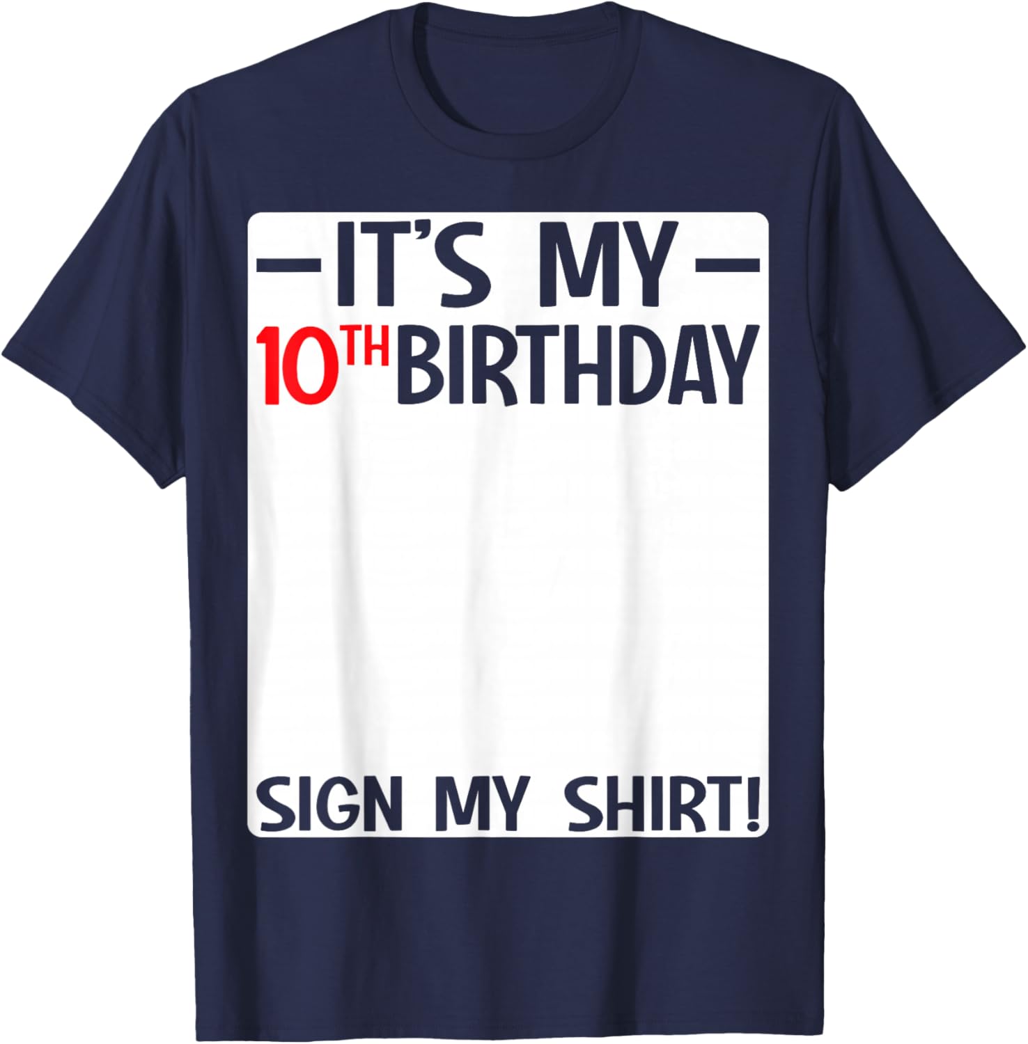 Fun 10th Birthday Party T-Shirt Sign for Kids Celebrating Ten Years Old - 9
