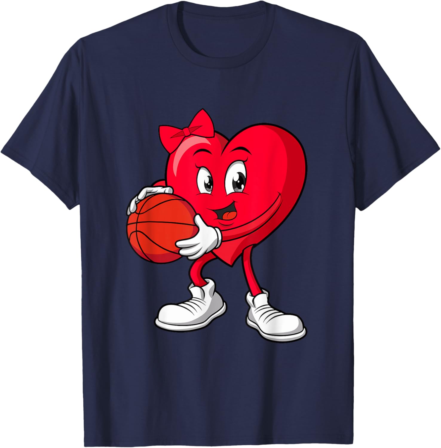 Cute Red Heart Basketball T-Shirt for Girls Perfect for Valentine's Day - 9