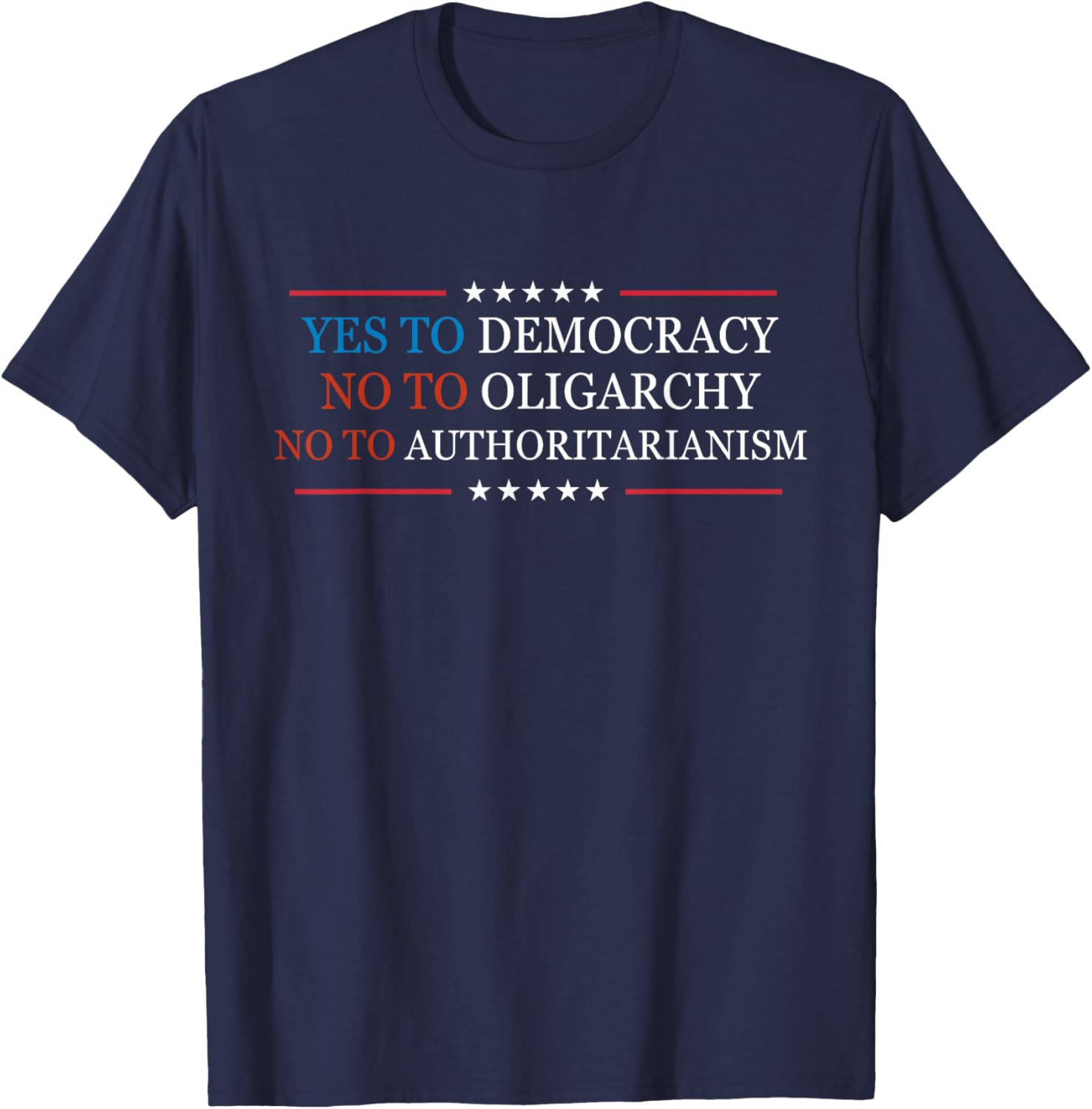 Yes To Democracy No To Oligarchy Bernie Sanders Quote T-Shirt for Activists - 2