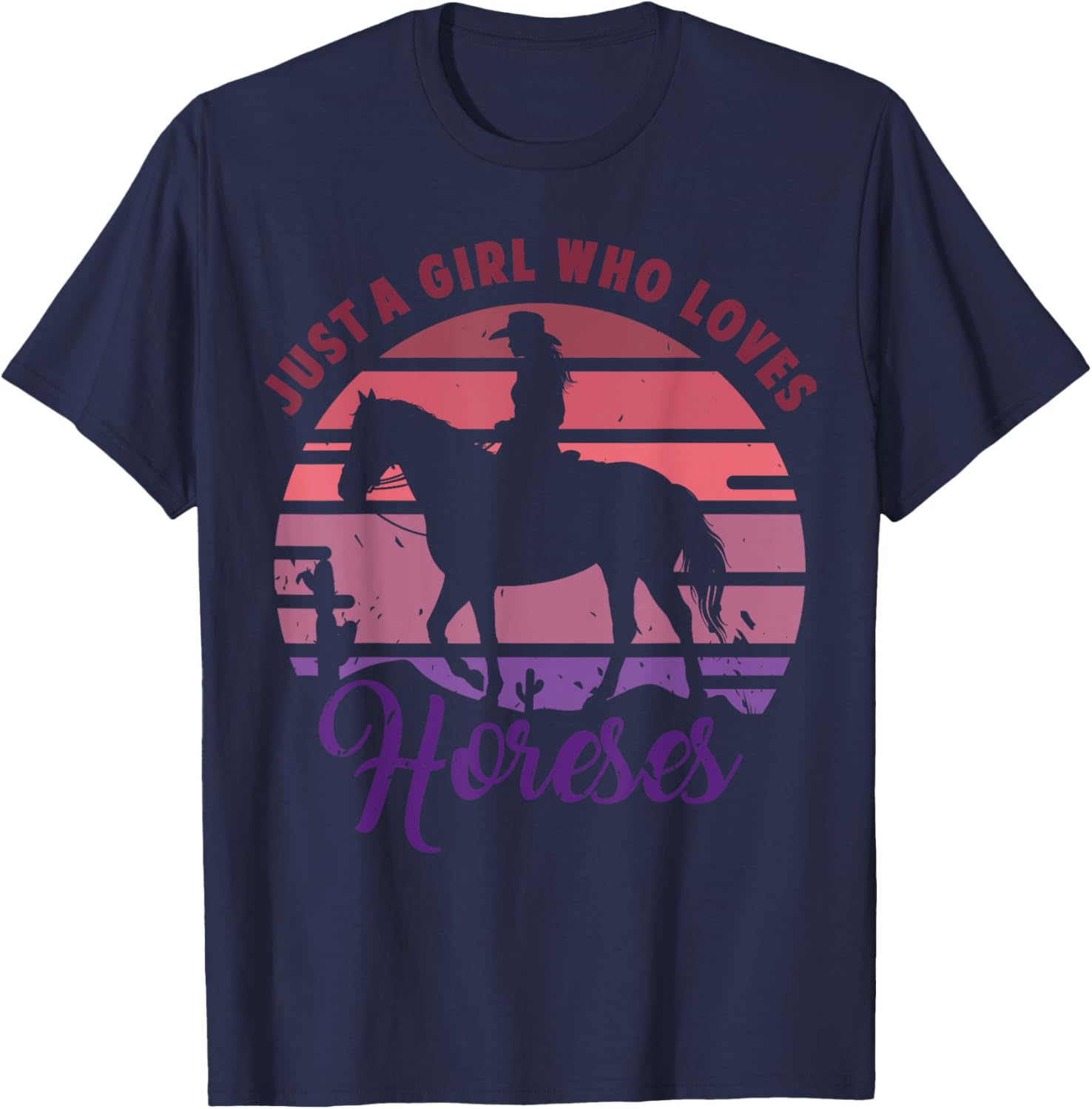 Just A Girl Who Loves Horses T-Shirt for Girls Who Love Horseback Riding - 23
