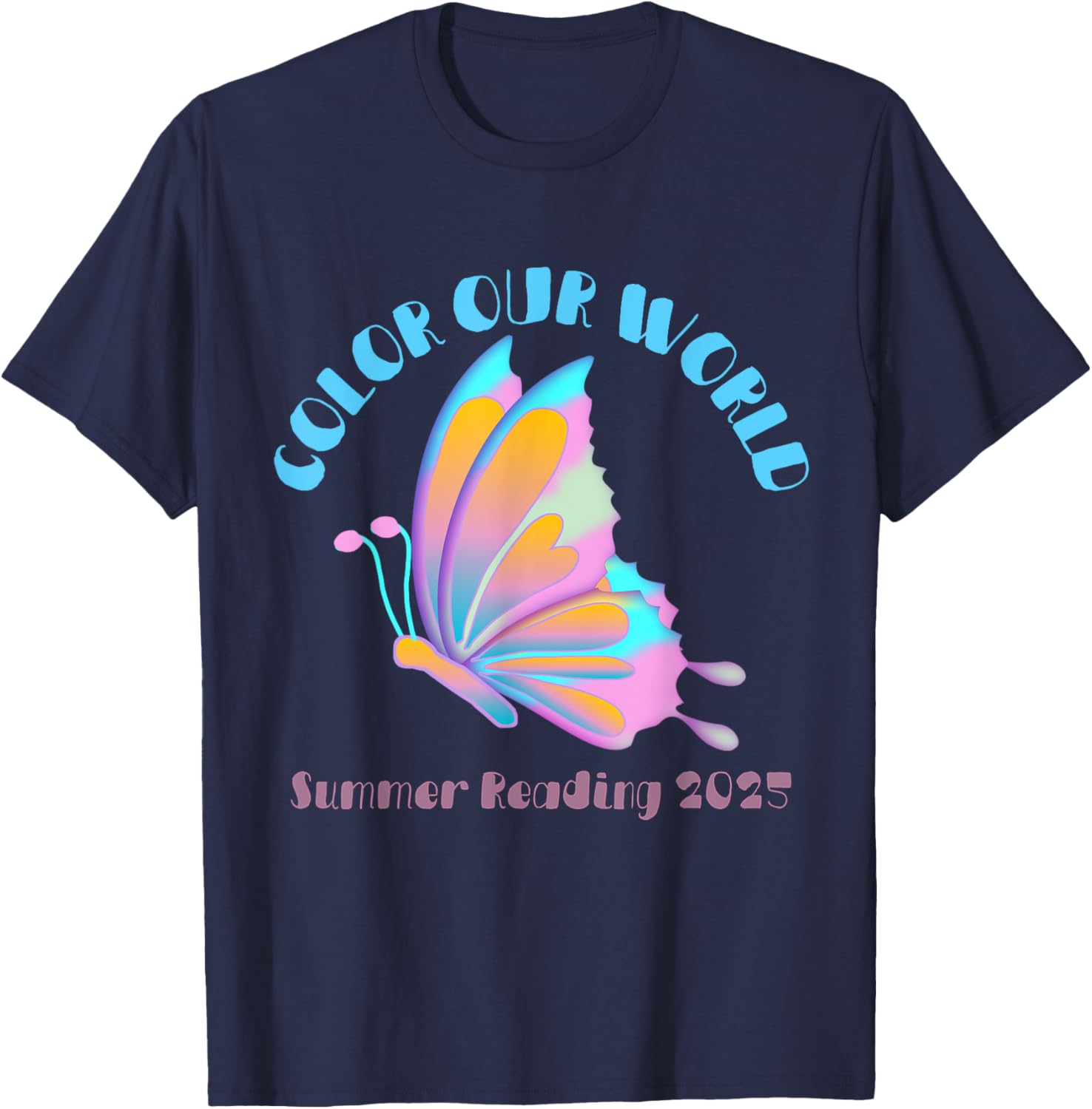 Color Our World Summer 2025 Butterfly T-Shirt for Reading Enthusiasts - 18
