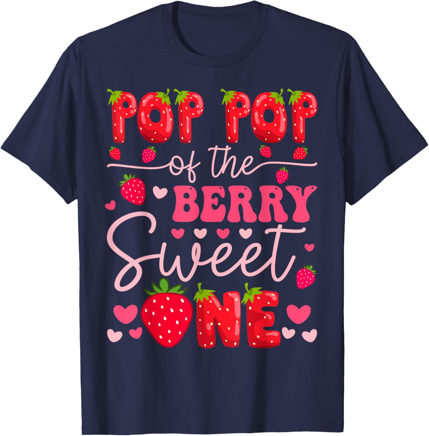Cute Strawberry 1st Birthday Girl T-Shirt Perfect for Party Celebration - 4