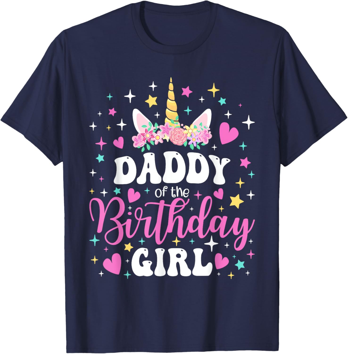 Family Matching Unicorn Daddy T-Shirt for Birthday Girl Celebration - 6