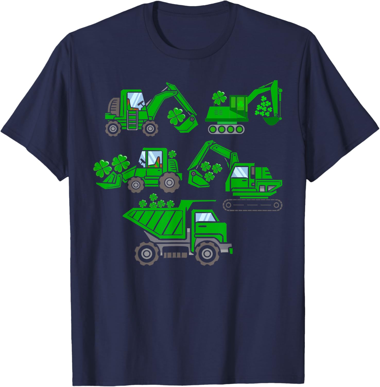 Adorable Kids St Patricks Day Crane Truck Construction T-Shirt for Boys - 1