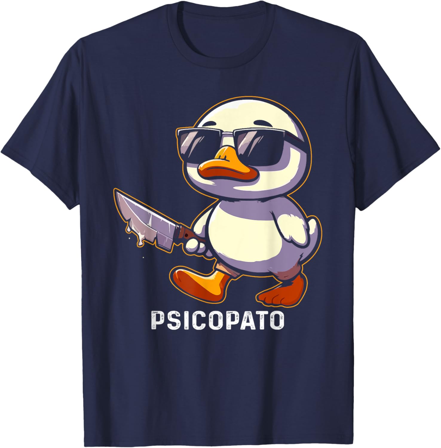 Funny Psicopato Duck Lover T-Shirt with Humorous Quote for Duck Fans - 1