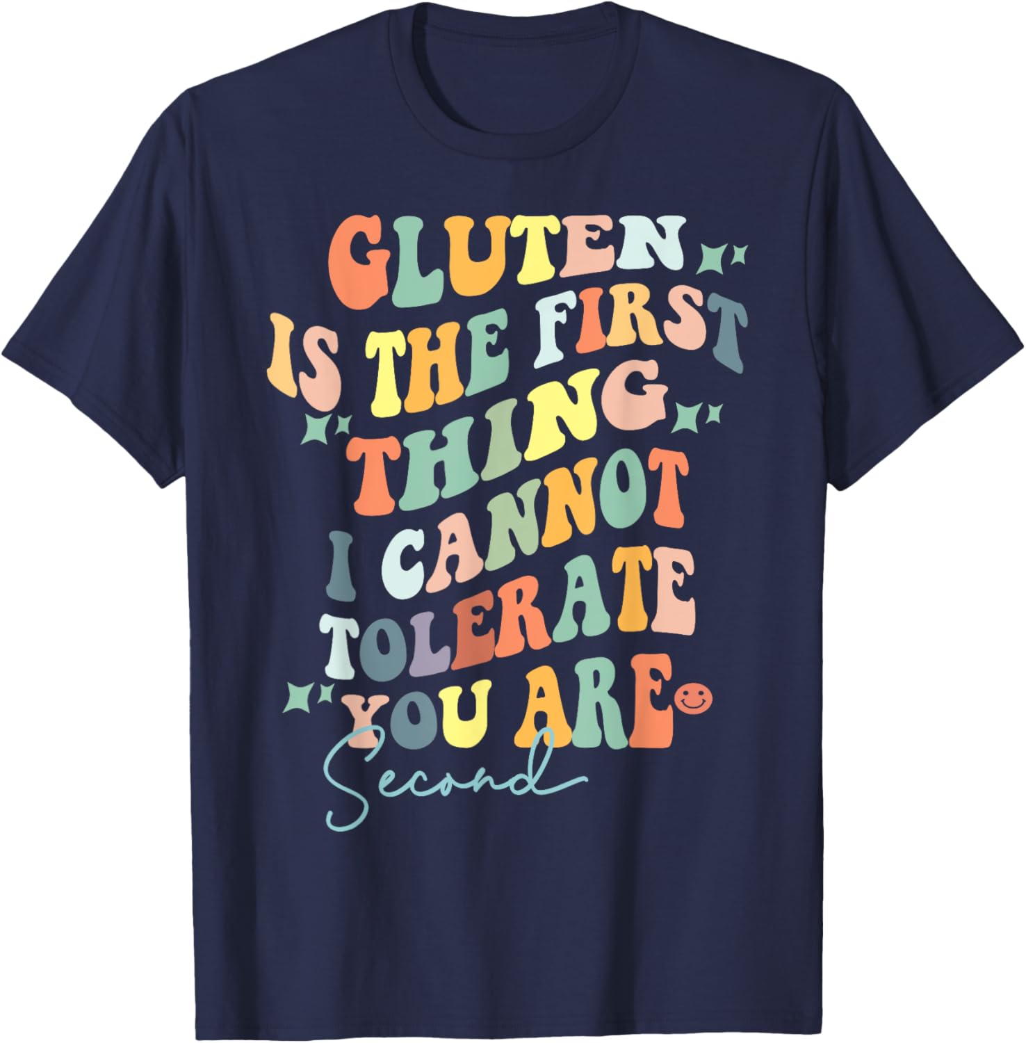 Retro Gluten I Tolerate You Second T-Shirt for Food Lovers and Humor - 2