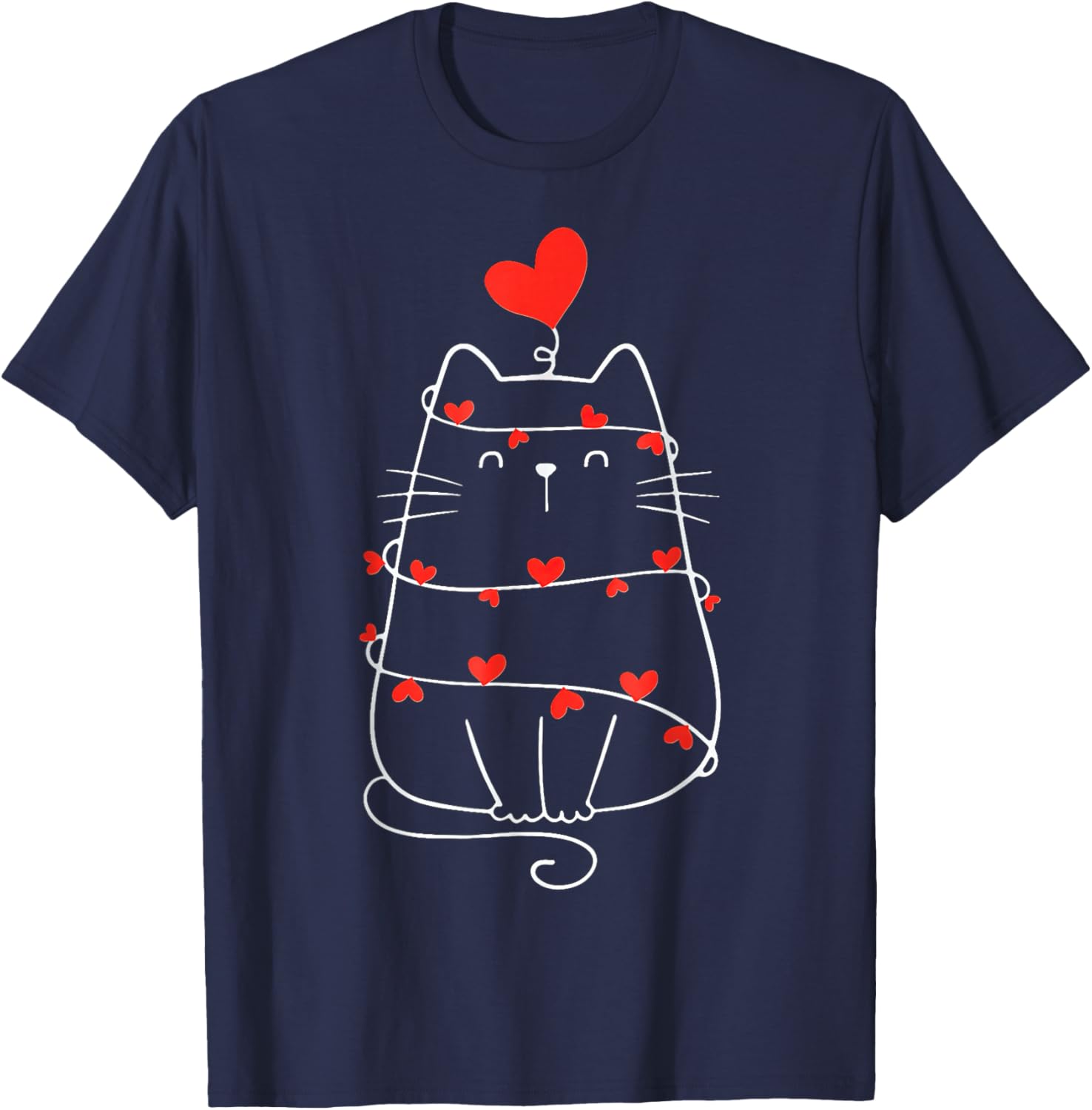 Funny Heart Cat Valentine's Day T-Shirt for Cat Lovers - 4