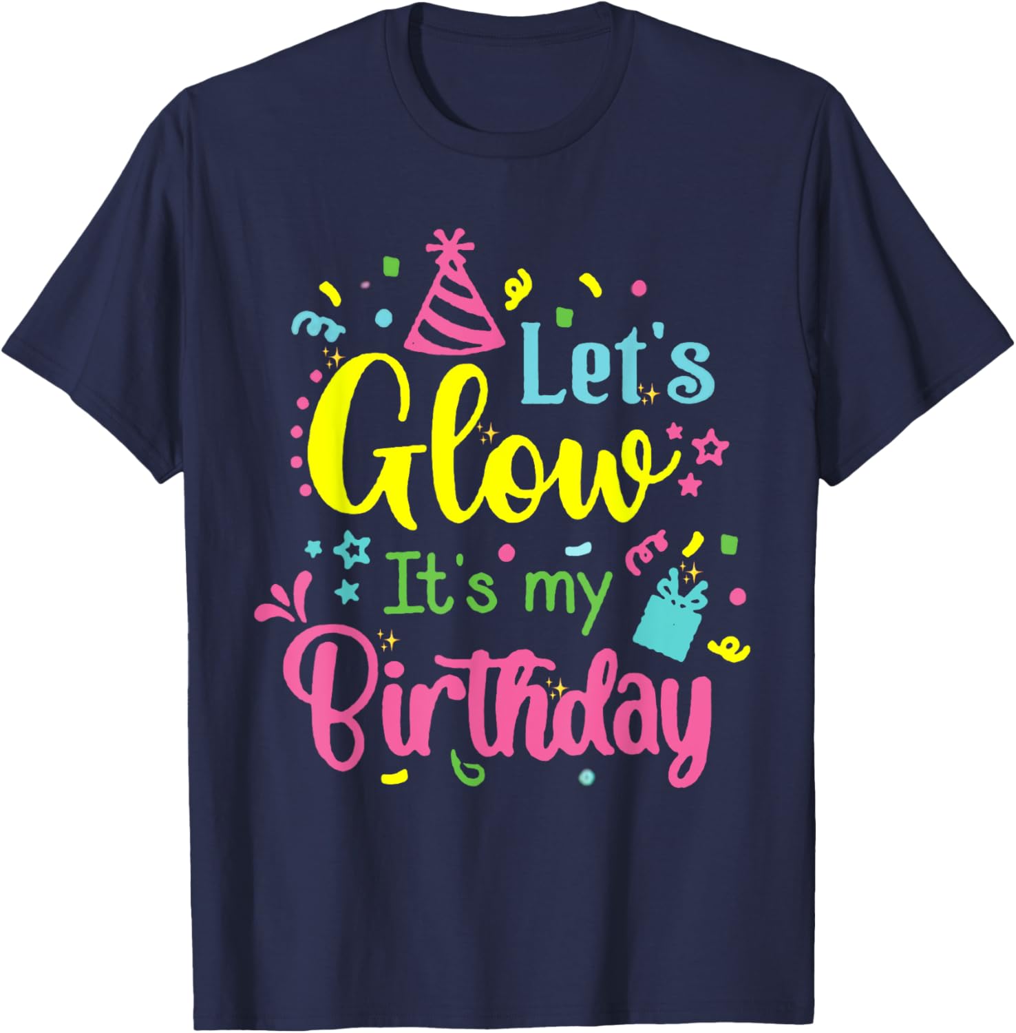 Glow in the Dark 80s Birthday Party Team T-Shirt for Fun Celebrations - 19