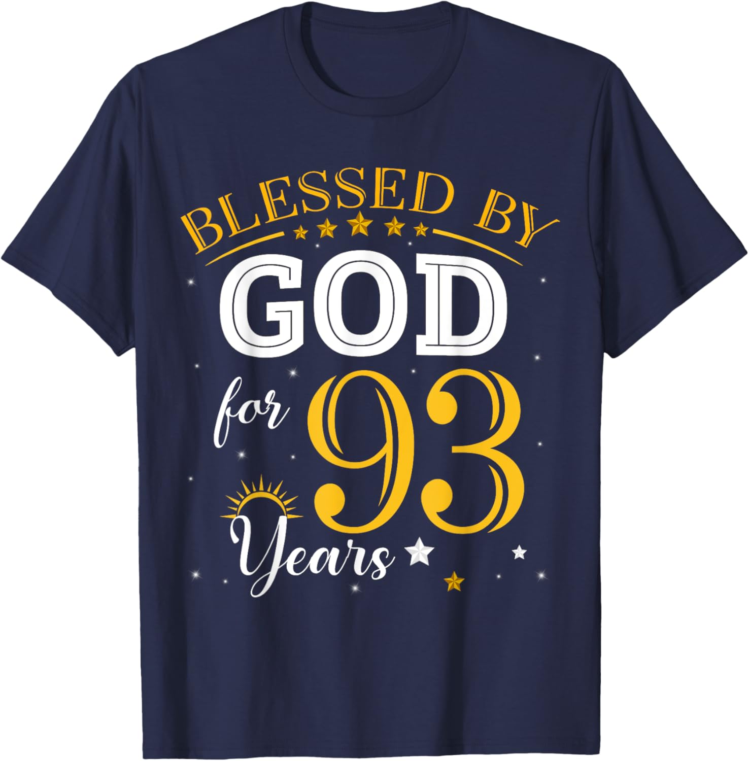 Vintage 93rd Birthday Girl Blessed by God T-Shirt for Special Celebrations - 3