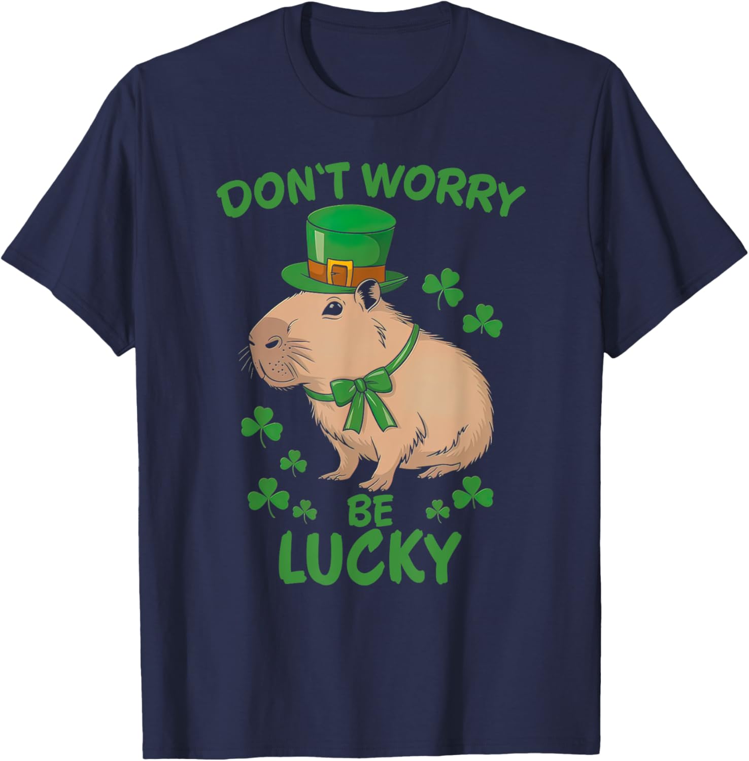 Lucky Capybara St. Patrick's Day T-Shirt Fun Party Apparel for All - 1