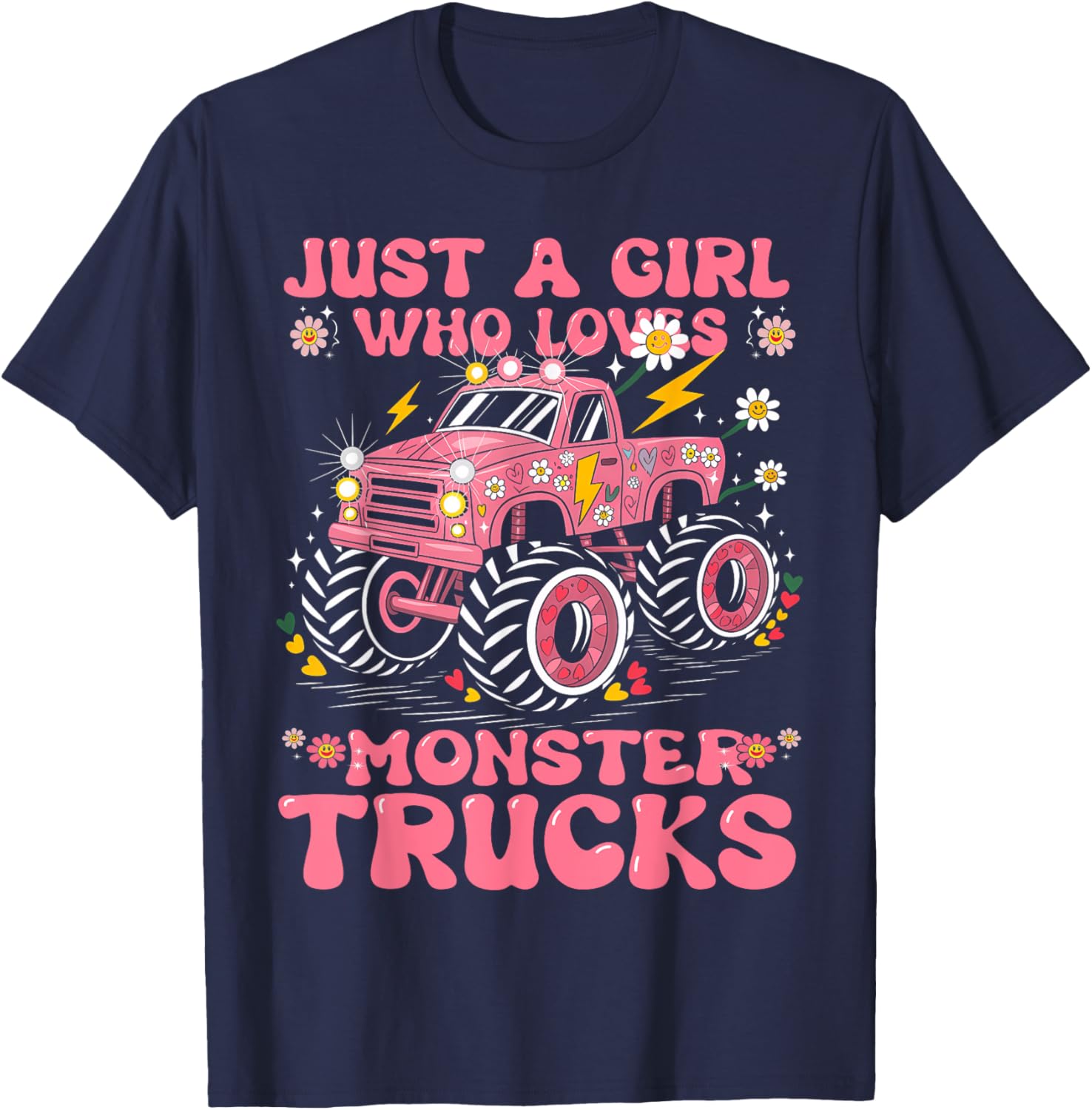 Pink Monster Truck T-Shirt for Girls - Perfect Birthday Gift Tee - 7