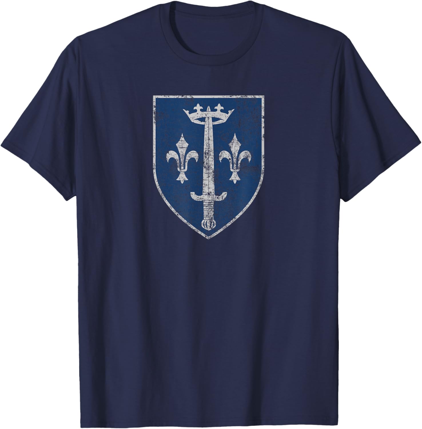 Family Crest of Saint Joan of Arc Distressed Print T-Shirt for Everyone - 10