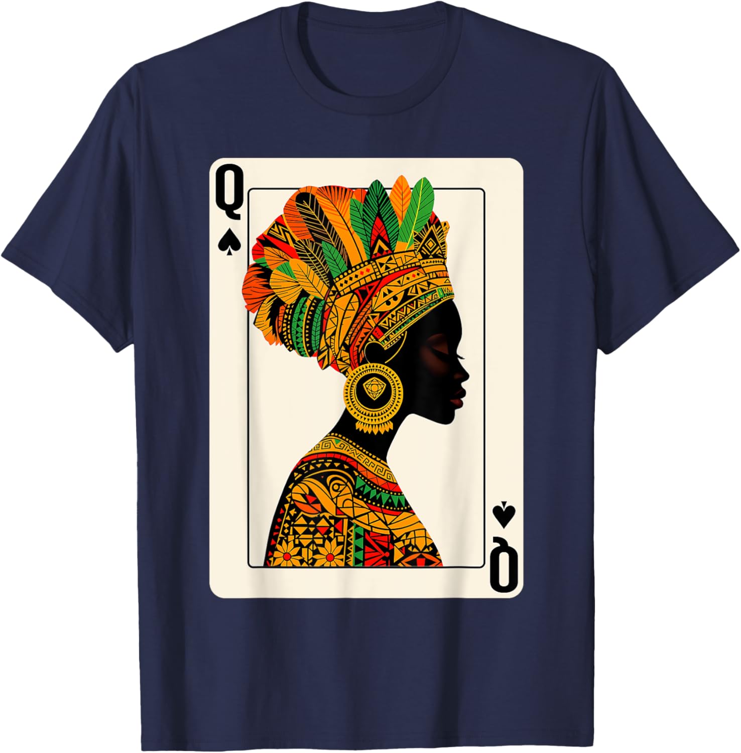 Black Queen of Spades Card Game T-Shirt Celebrating Proud Black Women - 10