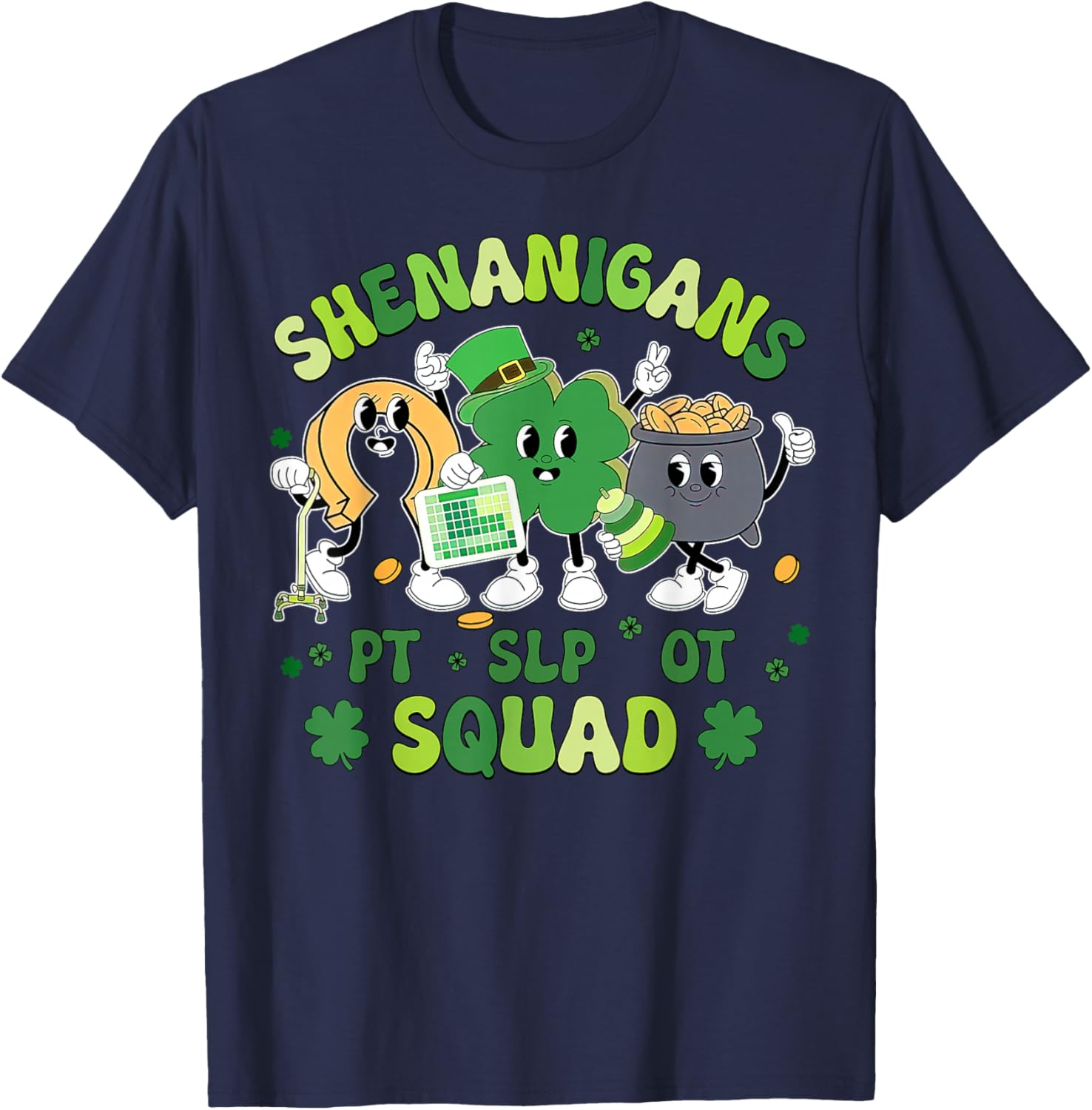 Cute St Patrick's Day Shamrock T-Shirt for Therapy Professionals Team - 9