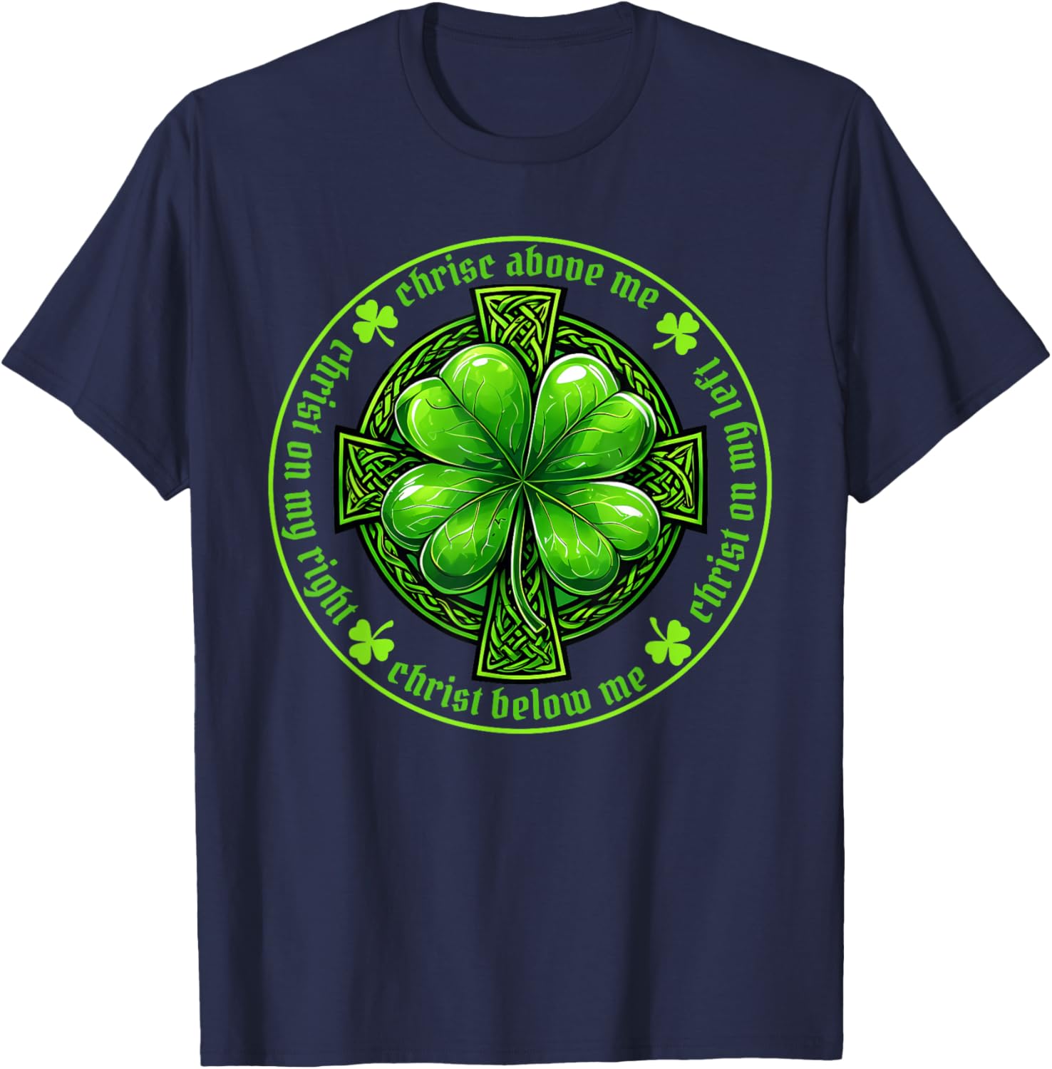 St Patrick's Breastplate Prayer T-Shirt Irish Cross Design for Catholics - 4