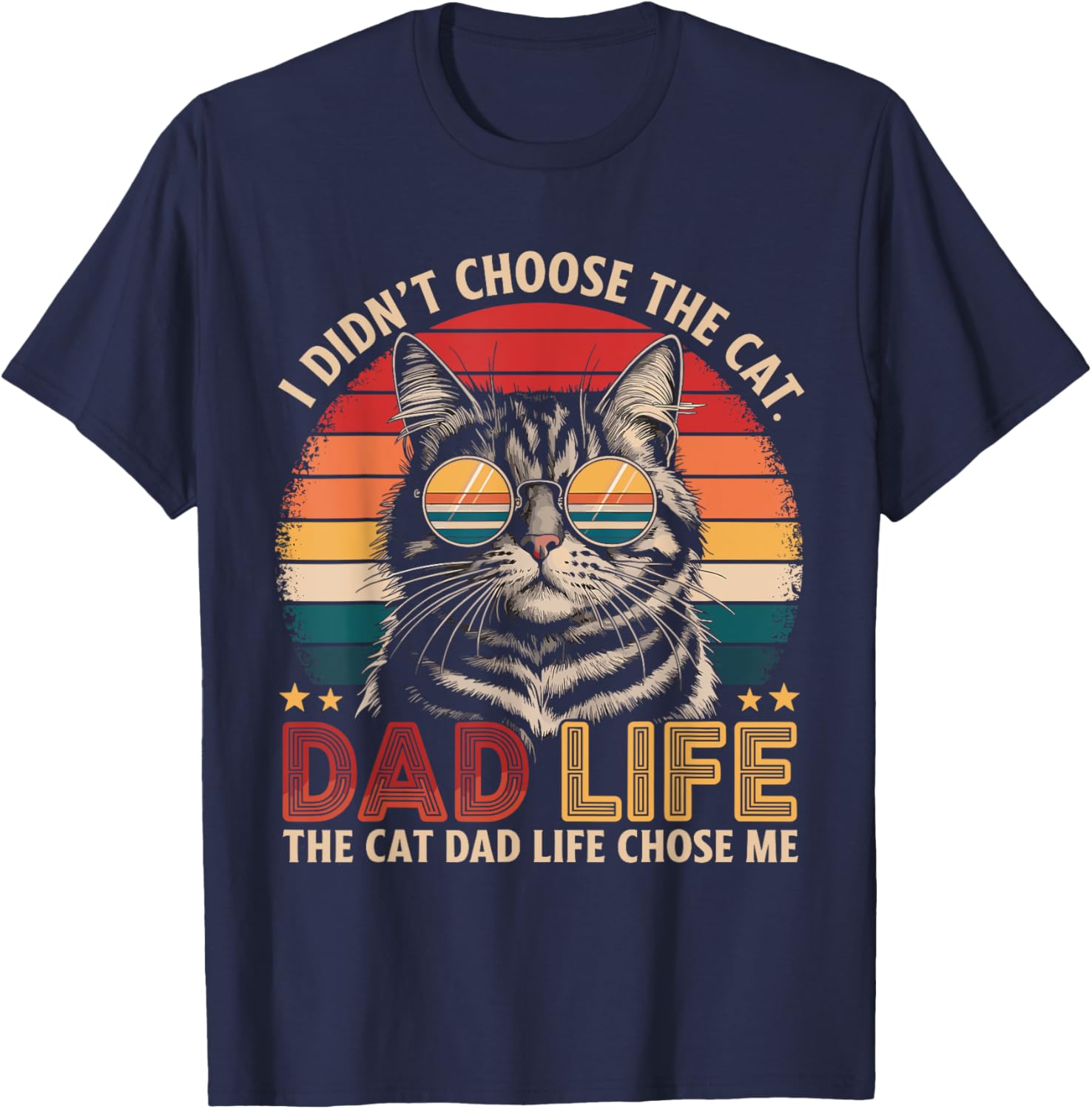 Cat Dad Life T-Shirt Funny Cat Lover Gift for Father's Day and Birthdays - 8