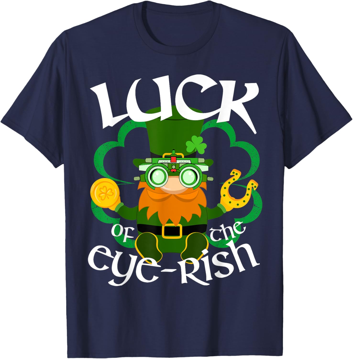 St Patrick's Day Irish Gnome Eye Doctor T-Shirt for Optometrists - 17