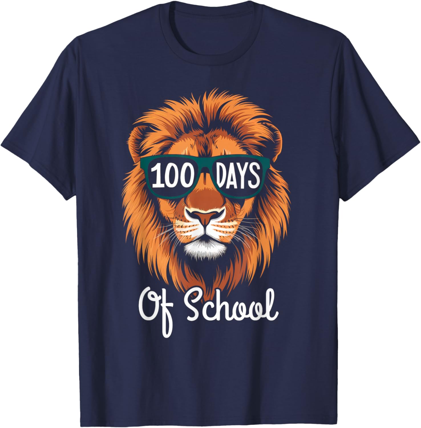 Cool Lion 100 Days Smarter Kids T-Shirt for 100th Day of School Fun - 4