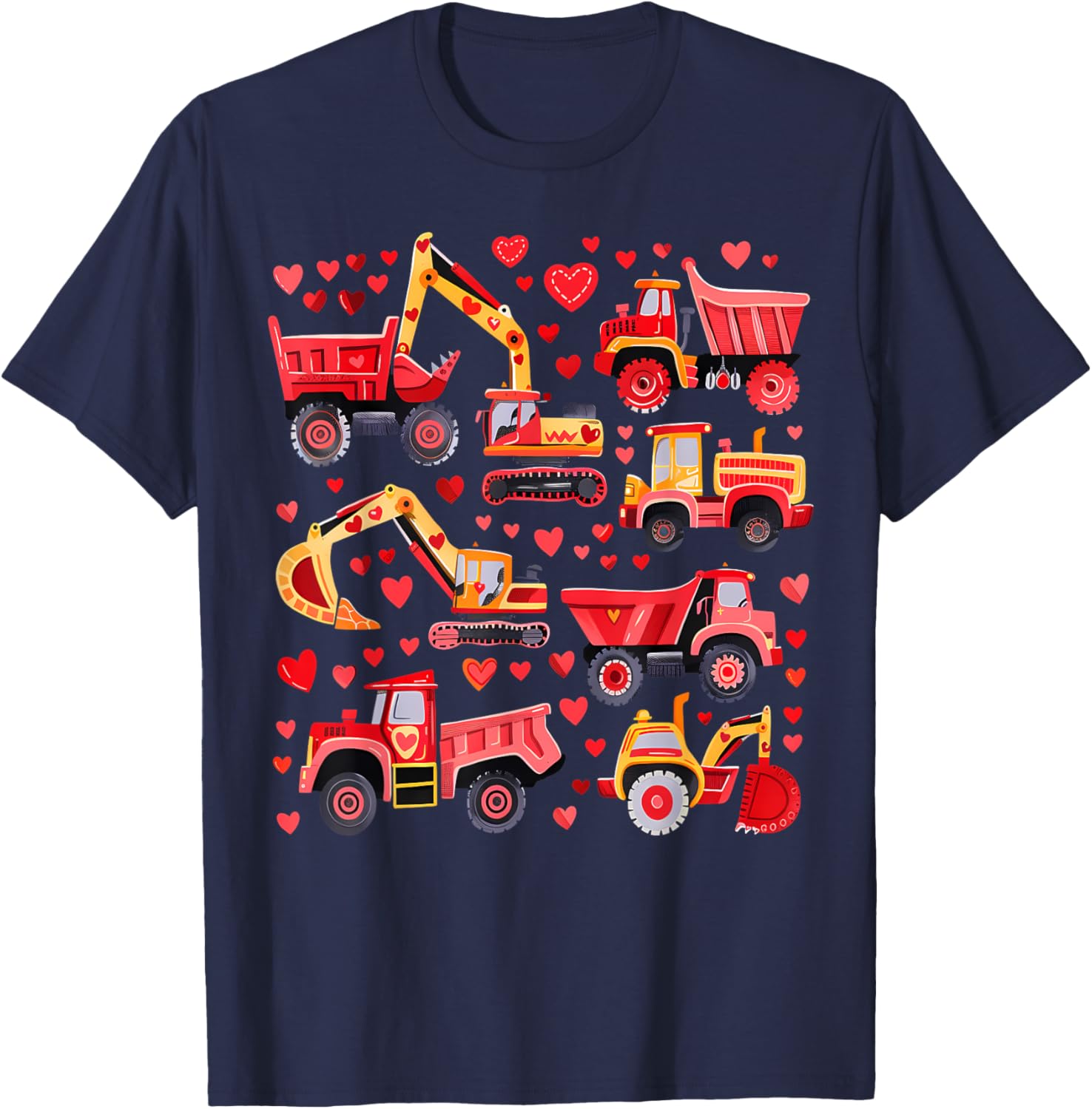 Loads of Love Construction Trucks Valentine's Day T-Shirt for Toddler Boys - 20