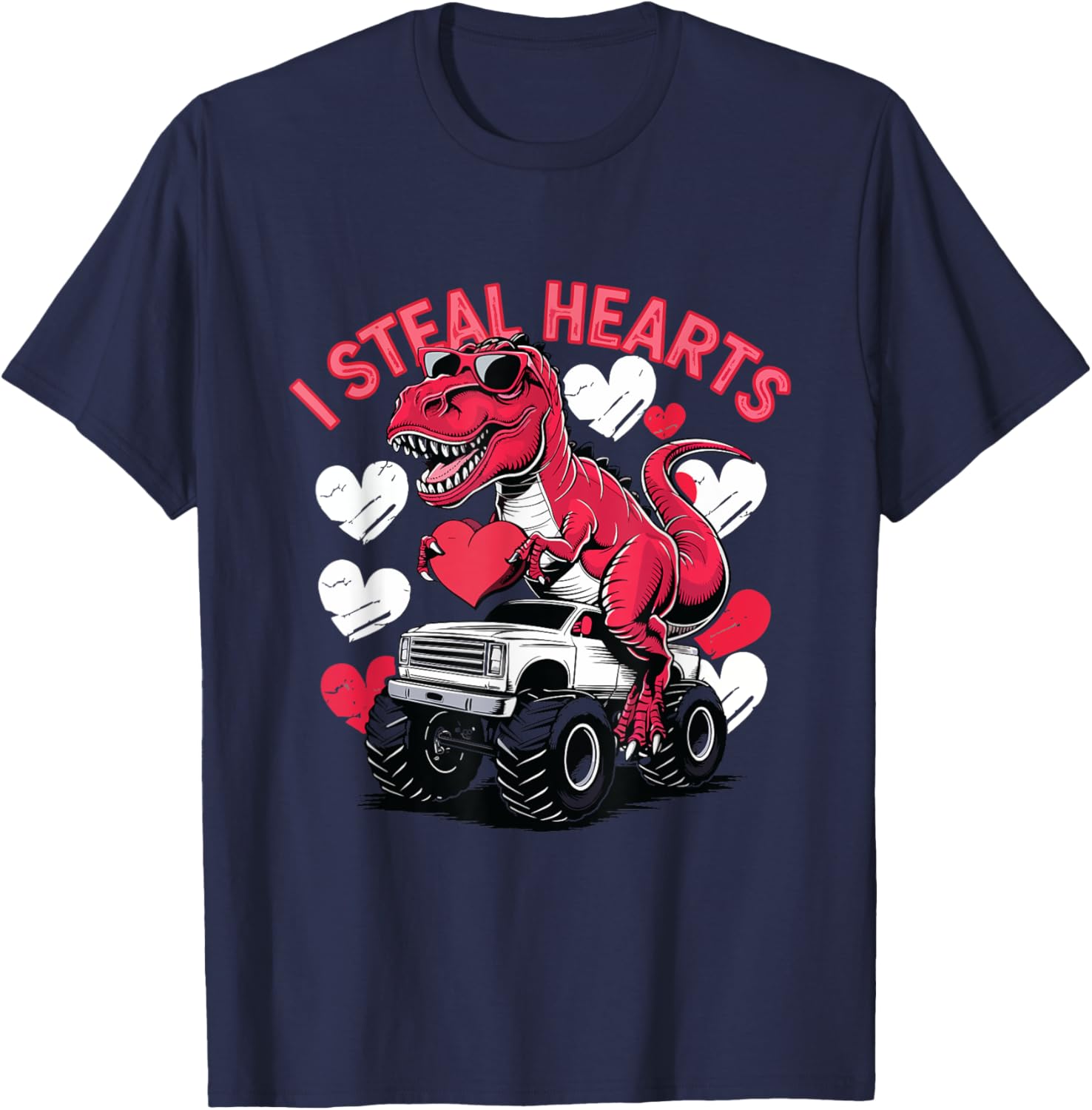 I Steal Hearts Toddler T-Rex Valentine's Day Shirt for Baby Boys - 4