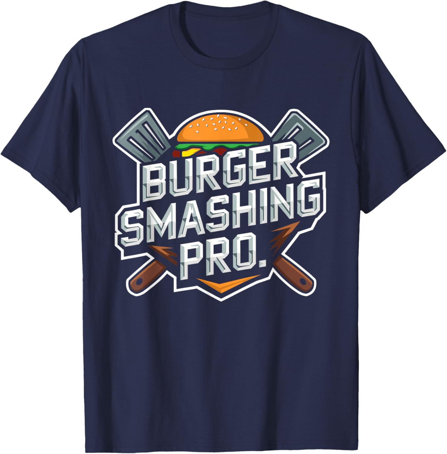 Smash Burger Lover Grilled Cheeseburger Flat Top T-Shirt for Foodies - 26