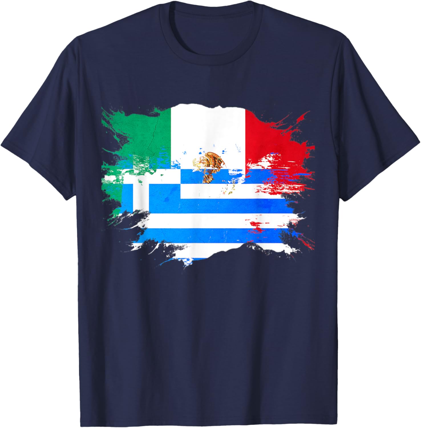 Mexican and Greek Heritage Flag T-Shirt for Proud Celebrations - 3