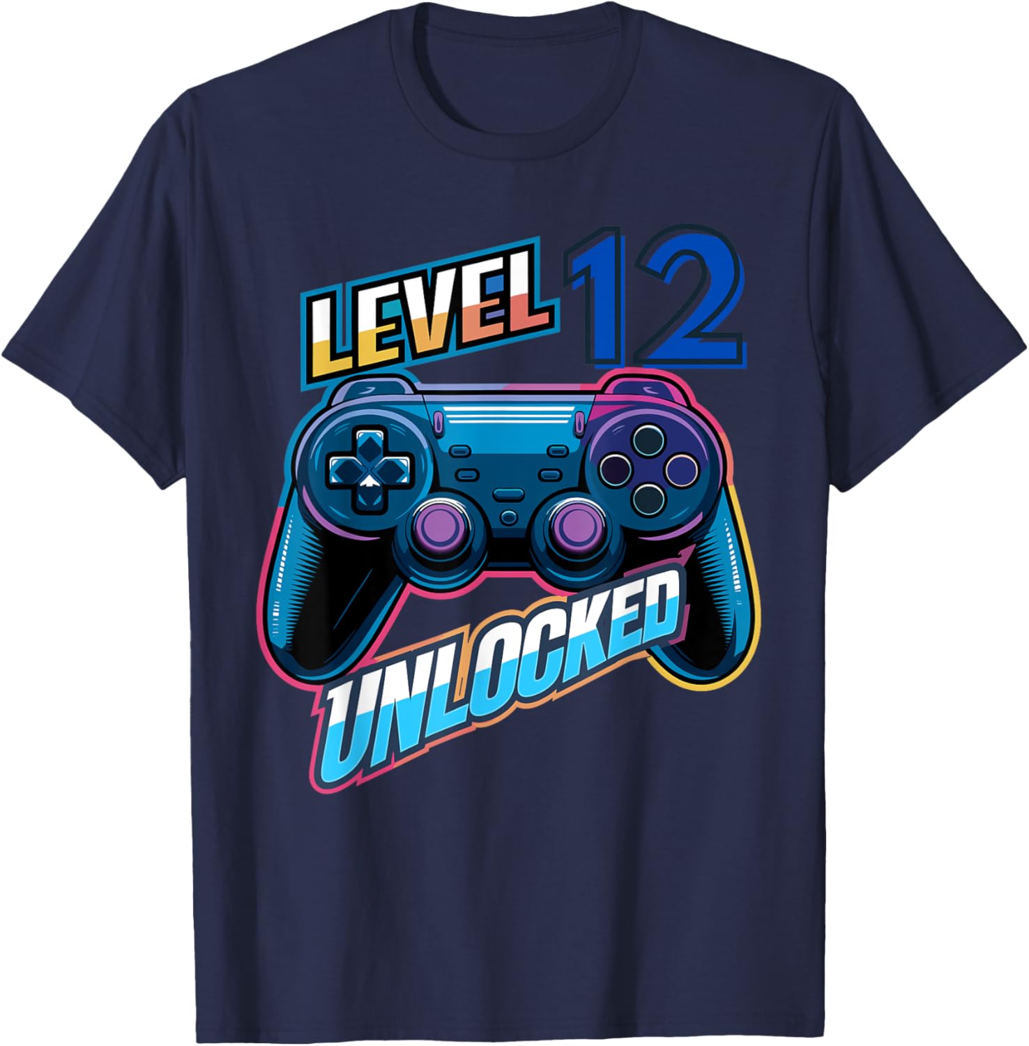 Funny Level 12 Unlocked Gamer T-Shirt for Kids 12th Birthday Gift - 12
