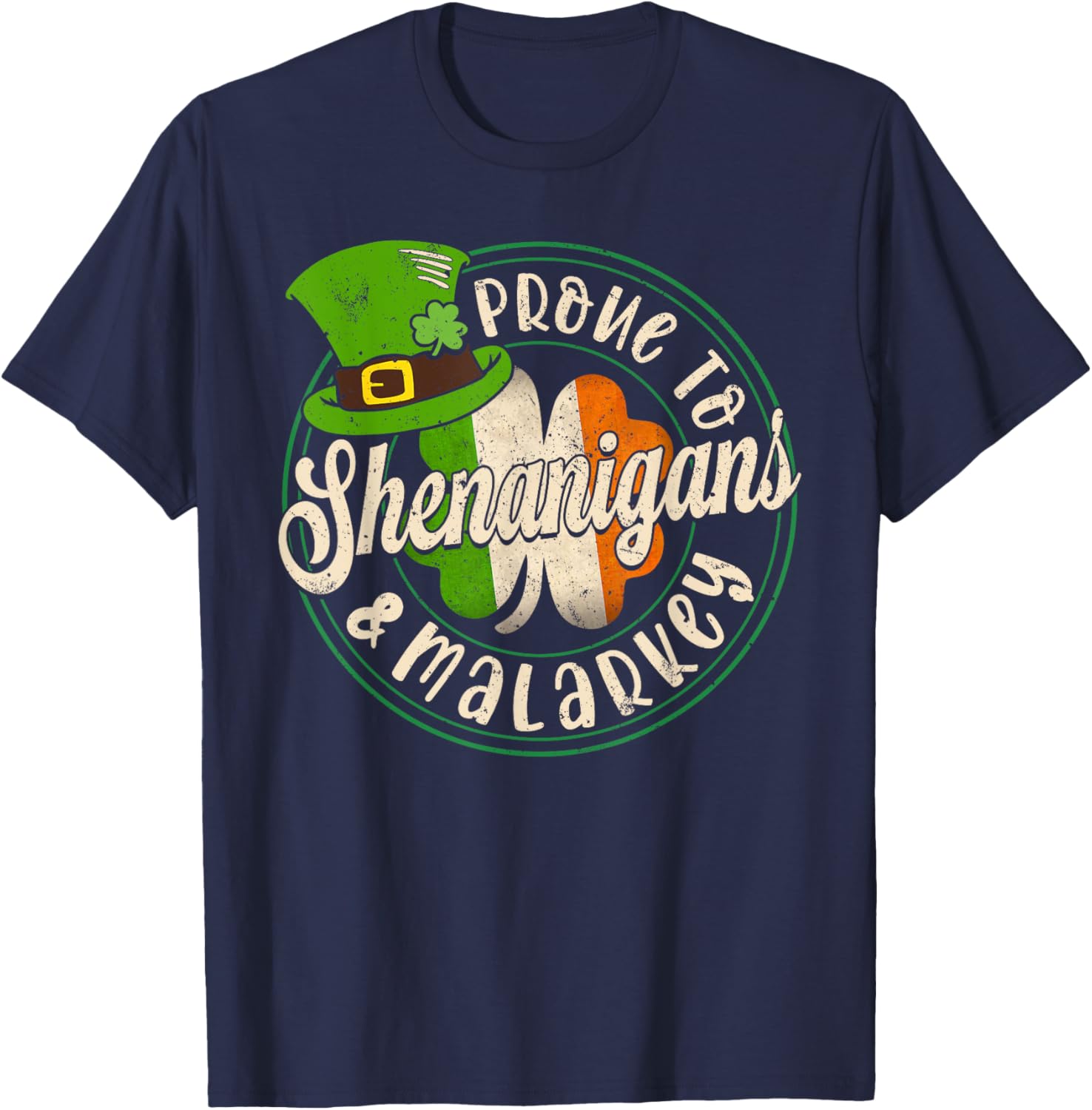 Prone to Shenanigans Fun St Patrick's Day Clover T-Shirt for All Ages - 7