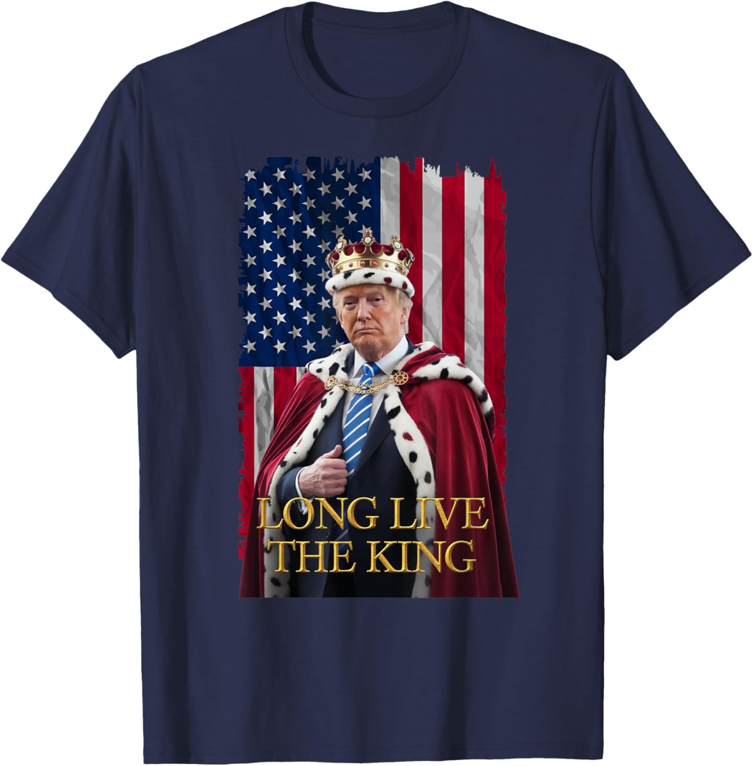 Long Live The King Vintage Trump Portrait T-Shirt for 4th of July Fun - 8