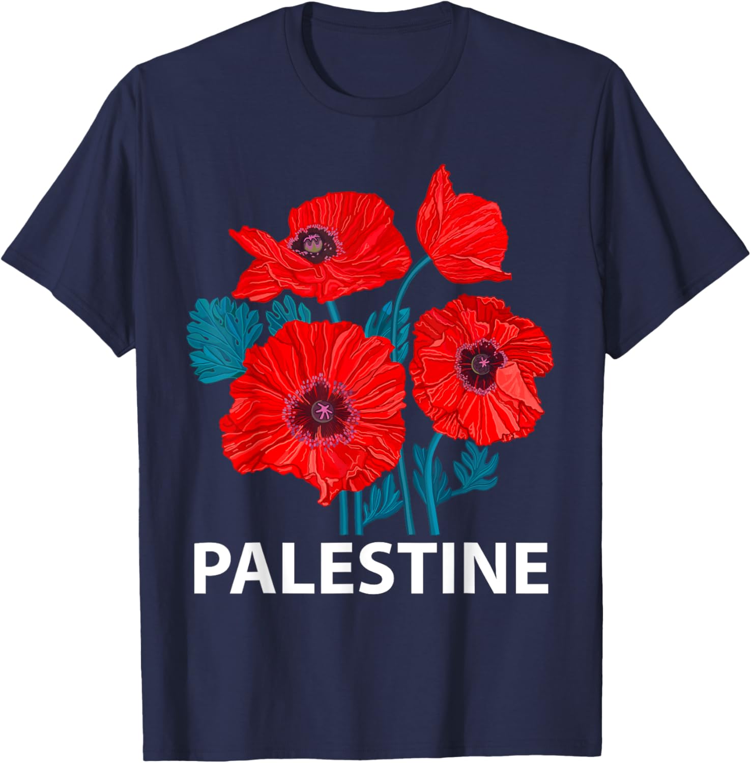 Palestine Patriotic Poppy T-Shirt for Palestinian Resistance Support - 18
