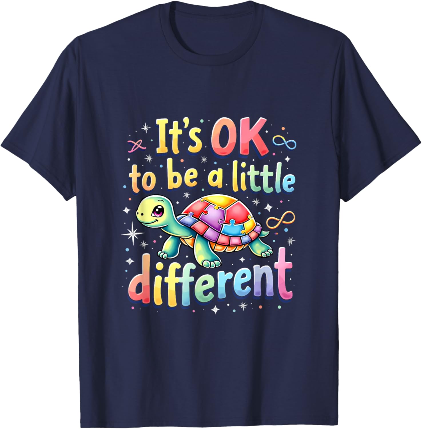 Autism Awareness Turtle T-Shirt It's Okay to Be Different Fun Tee - 12