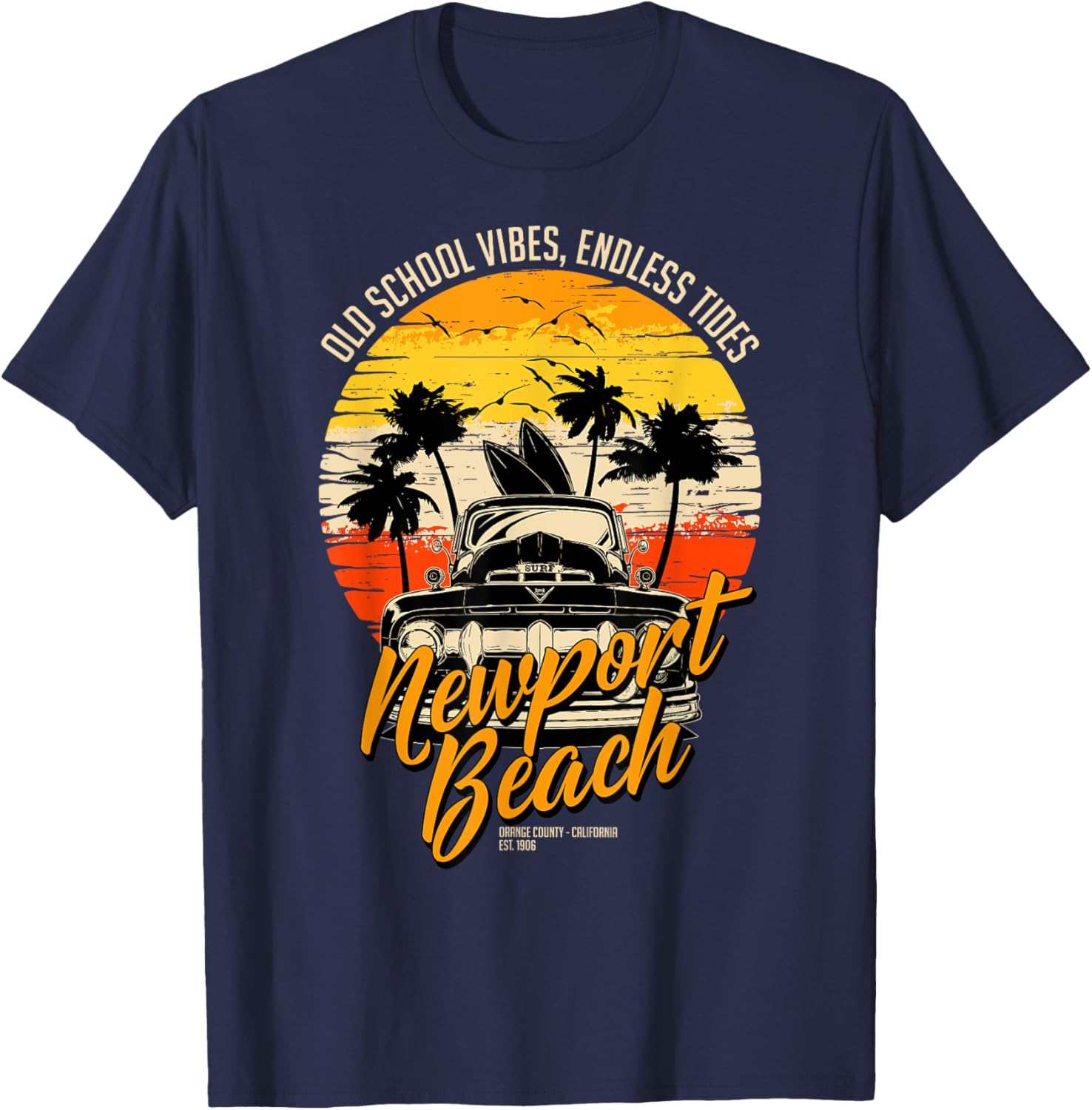 Vintage Newport Beach T-Shirt with Endless Tides Old School Vibes - 6