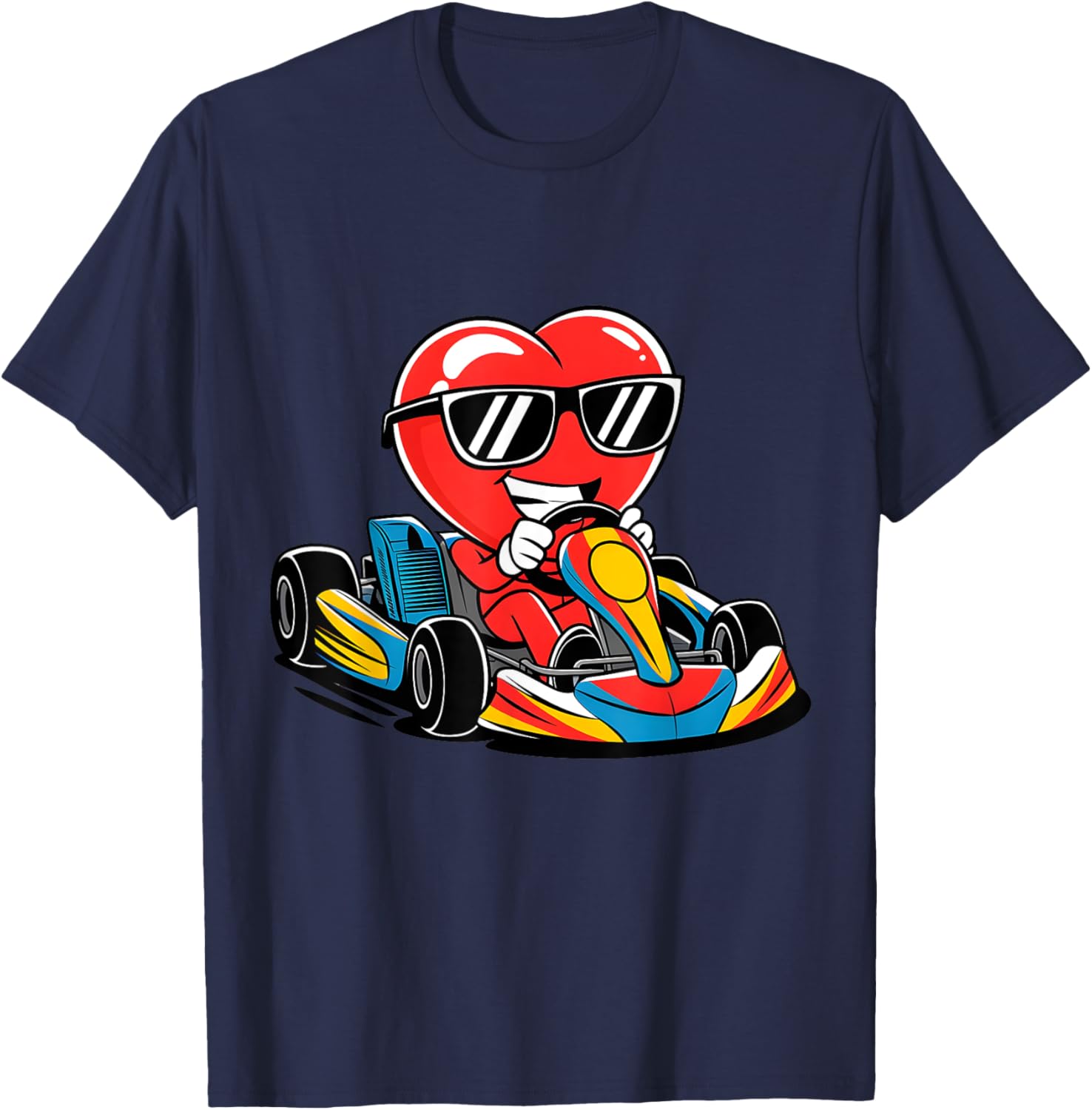 Heart Racing Go-Kart Valentine's Day T-Shirt for Boys and Girls - 18