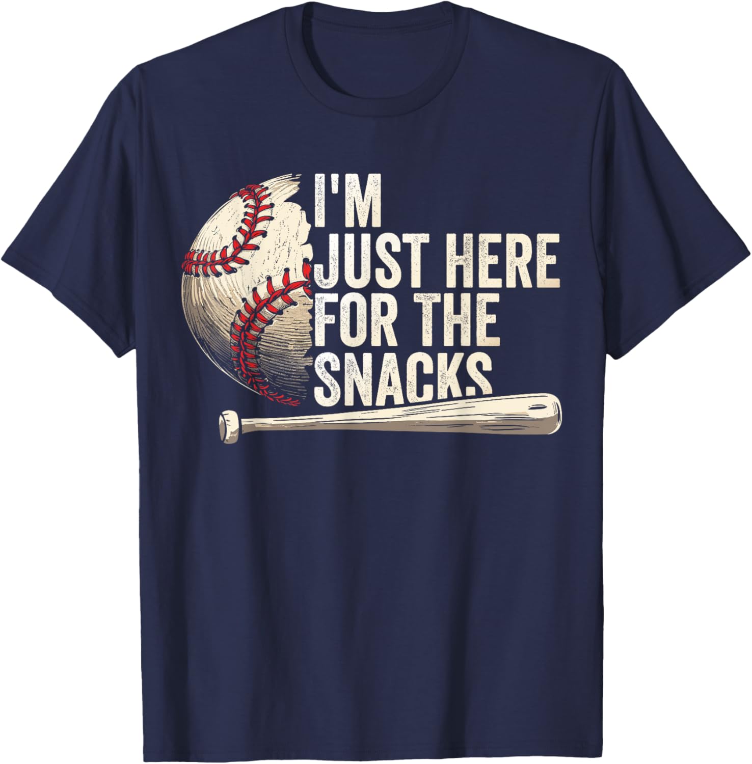 Funny Fantasy Baseball League T-Shirt I'm Just Here For The Snacks - 5