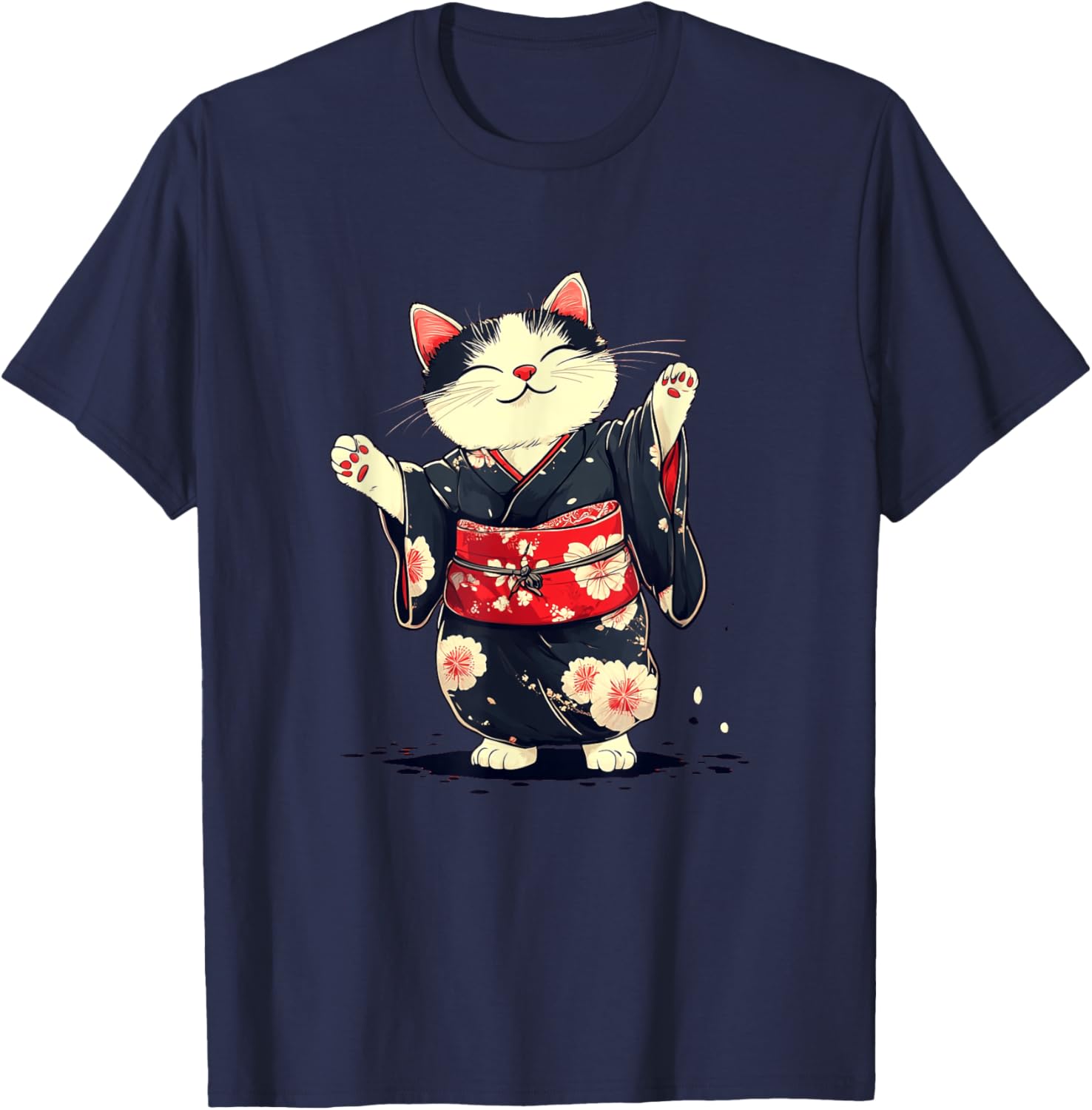 Pretty Kimono Cat T-Shirt for Japanese Style Lovers - Unisex Kids Adults - 25