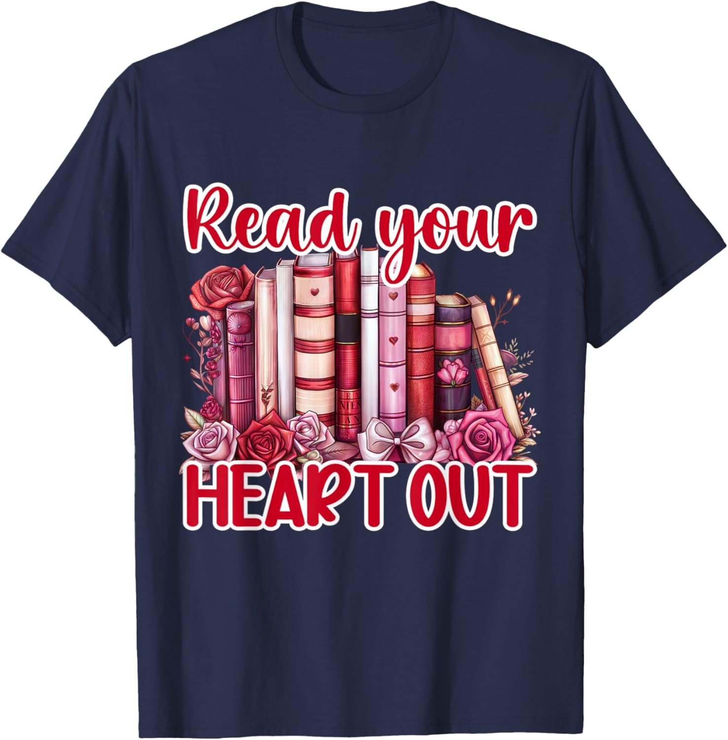 Retro Read Your Heart Out Valentine's Day T-Shirt for Book Lovers and Teachers - 24