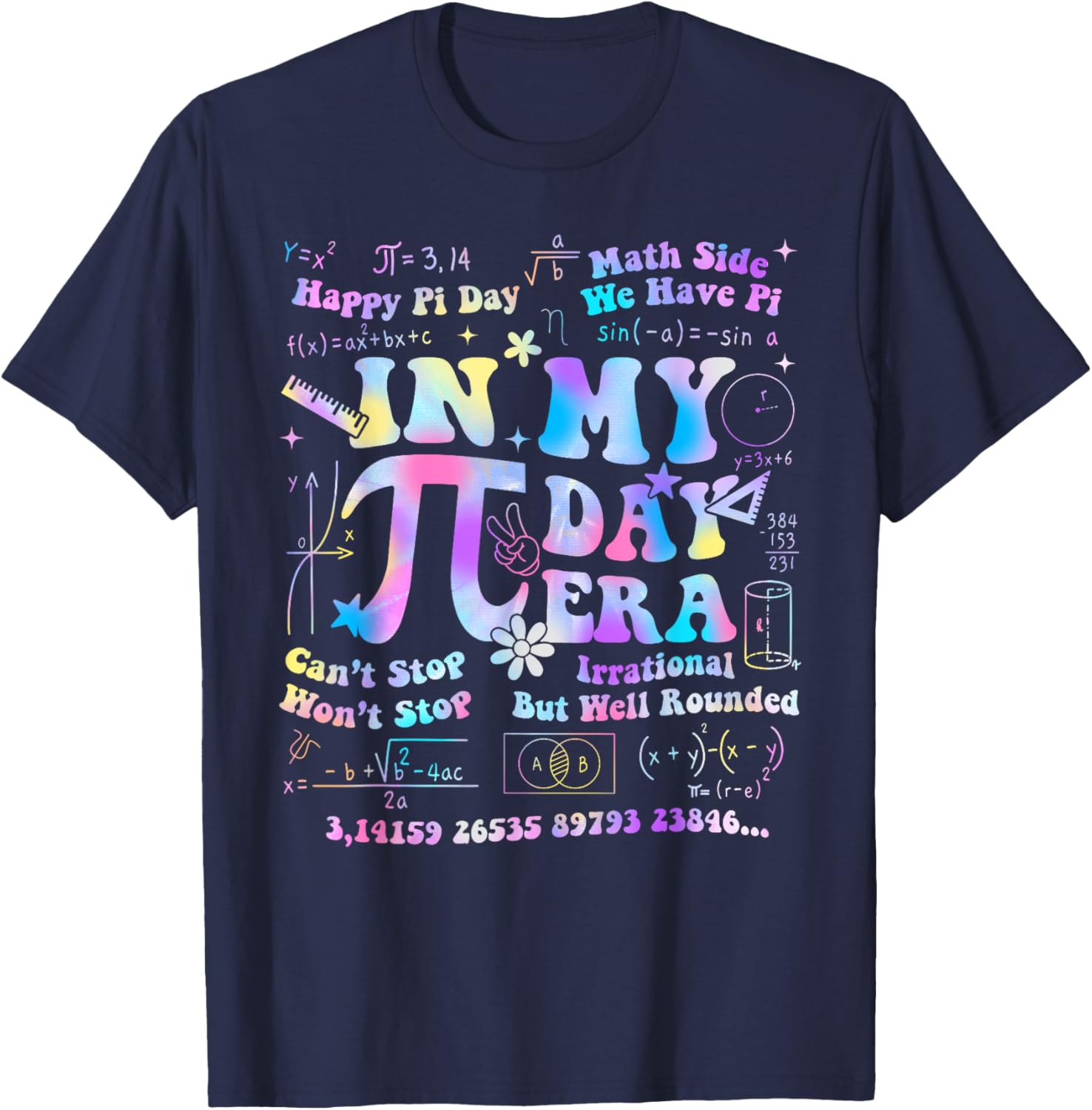In My Pi Day Era Tie Dye T-Shirt for Math and Science Lovers - 5