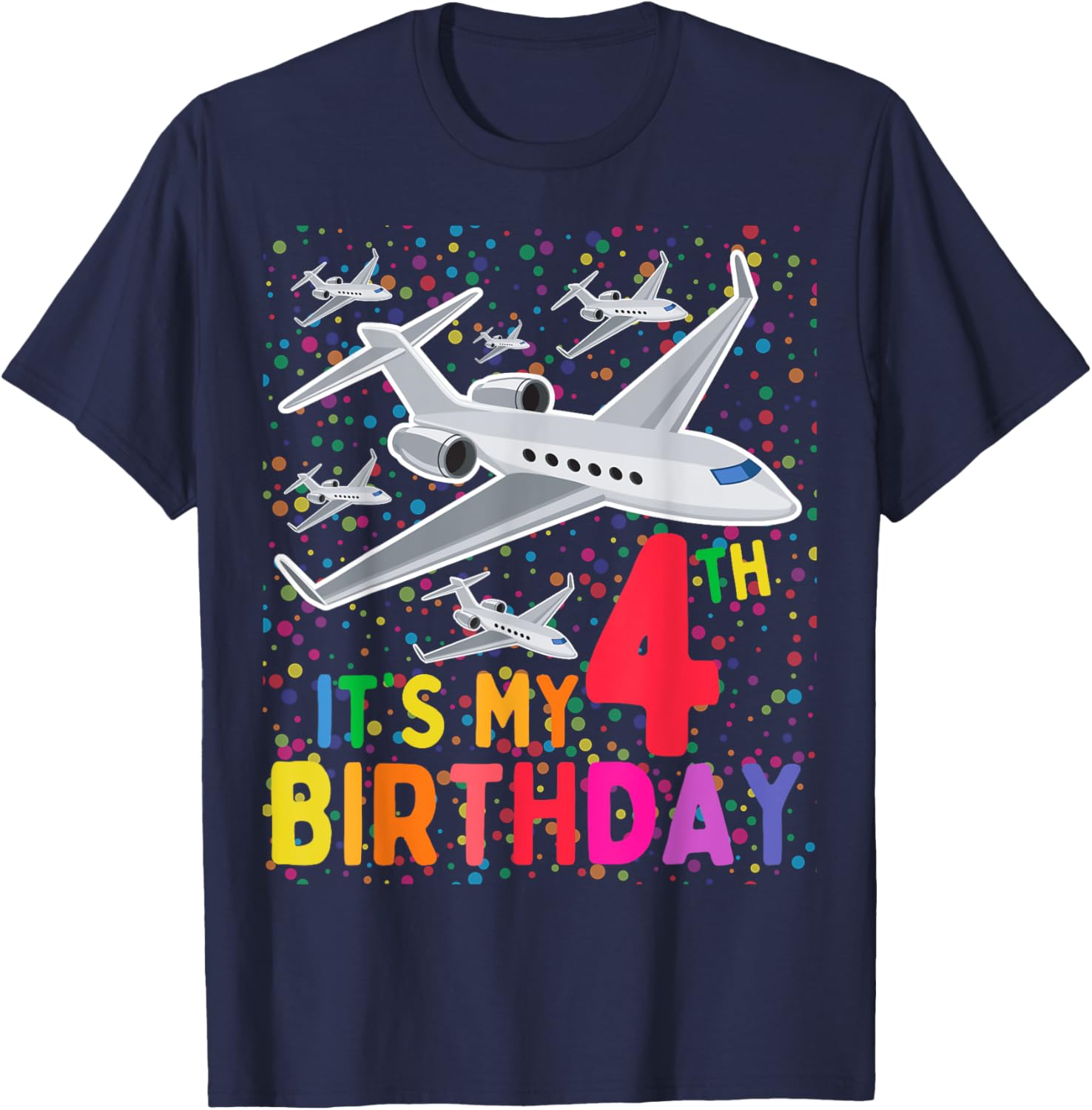 Its My 4th Birthday Airplane T-Shirt for Boys and Girls Fun Gift - 3