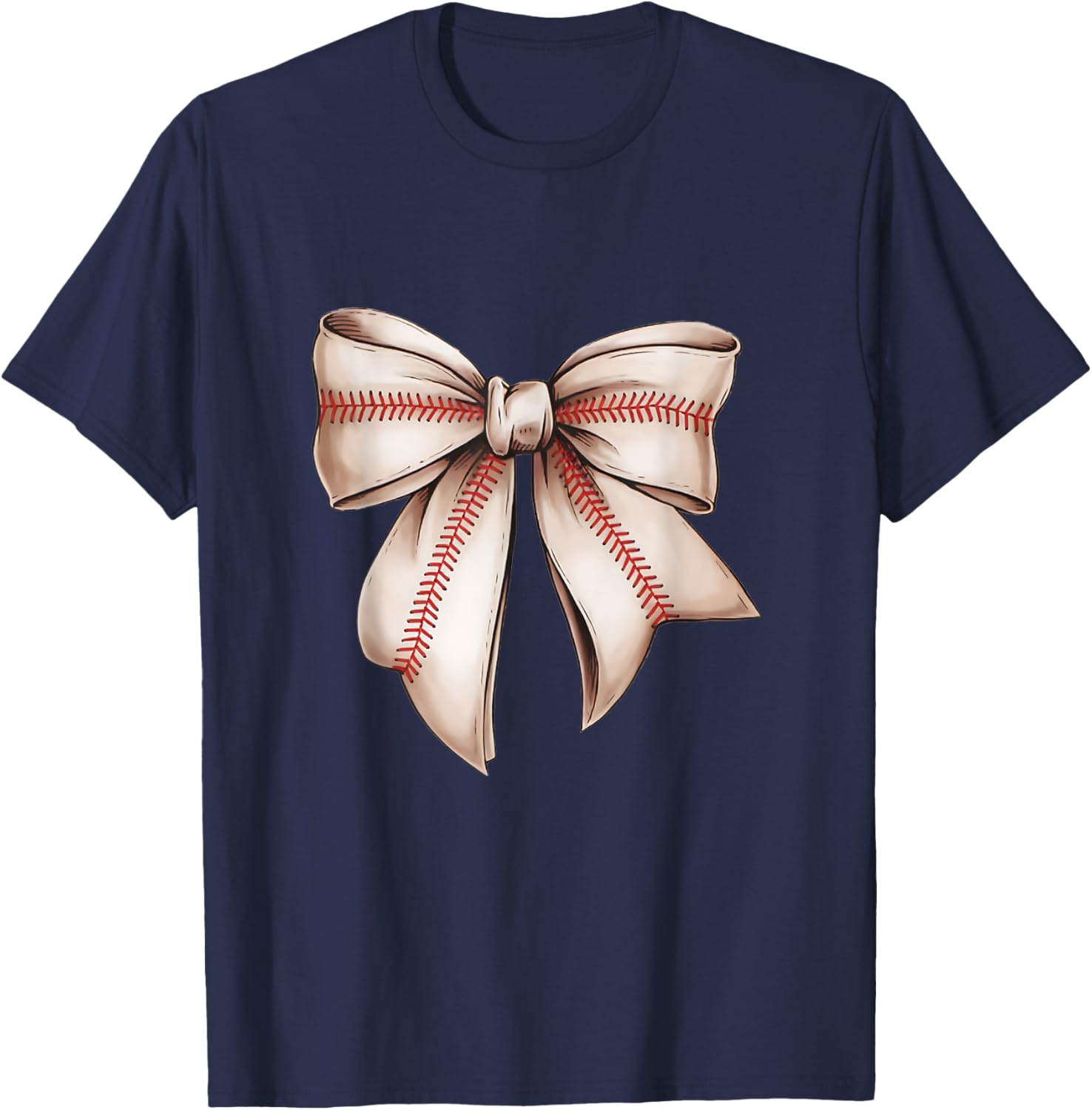 Retro Baseball Bow T-Shirt for Sports Lovers, Fun Sublimation Design - 2