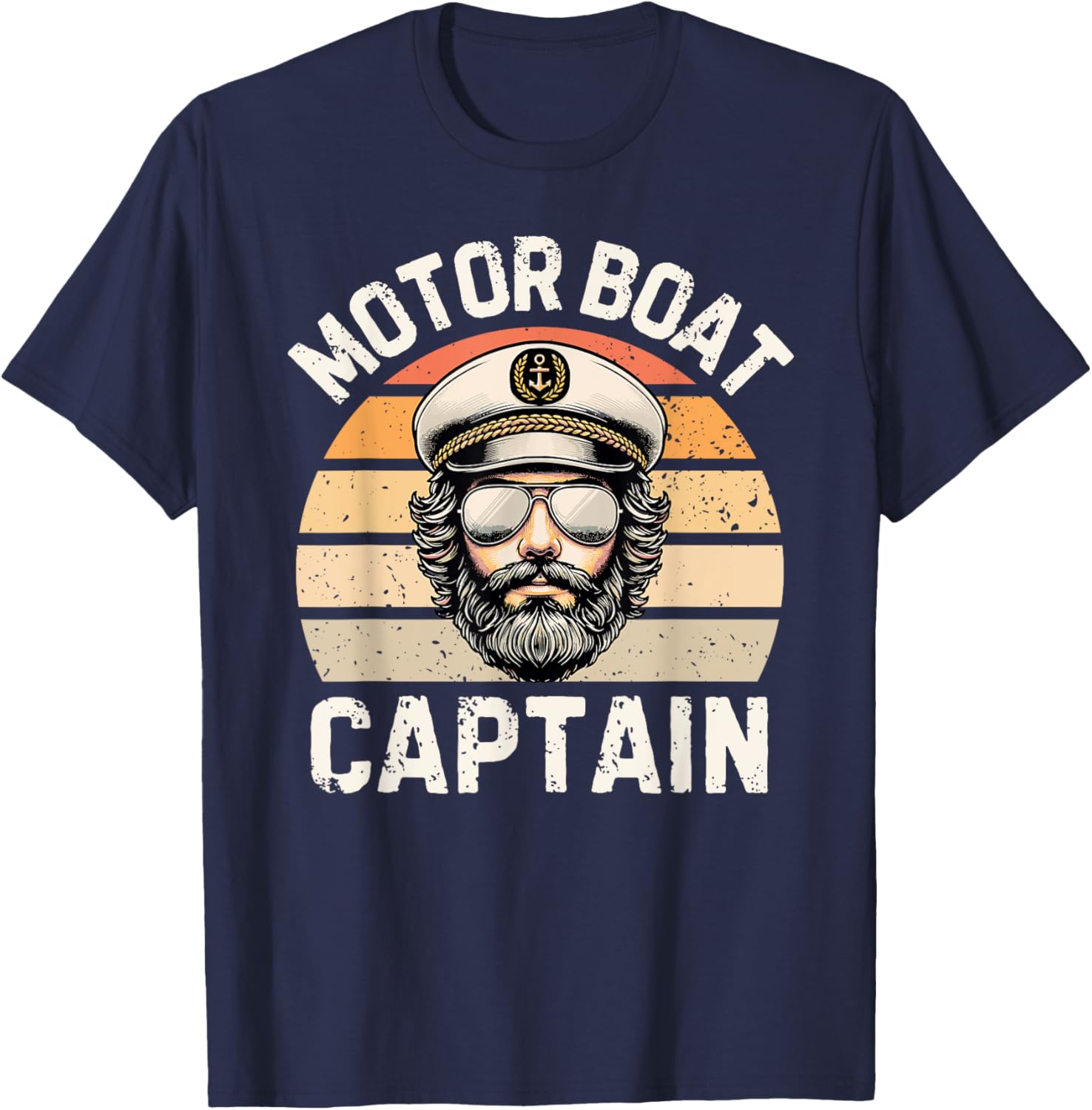 Funny Retro Motor Boat Captain T-Shirt for Nautical Enthusiasts - 21