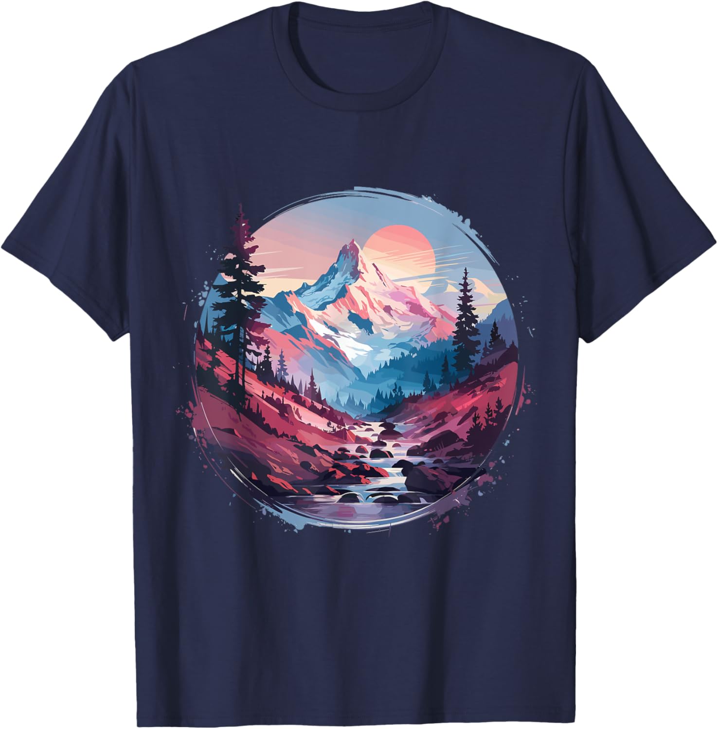 Funny Mountain Hiking T-Shirt with Sunrise Graphic for Outdoor Lovers - 13