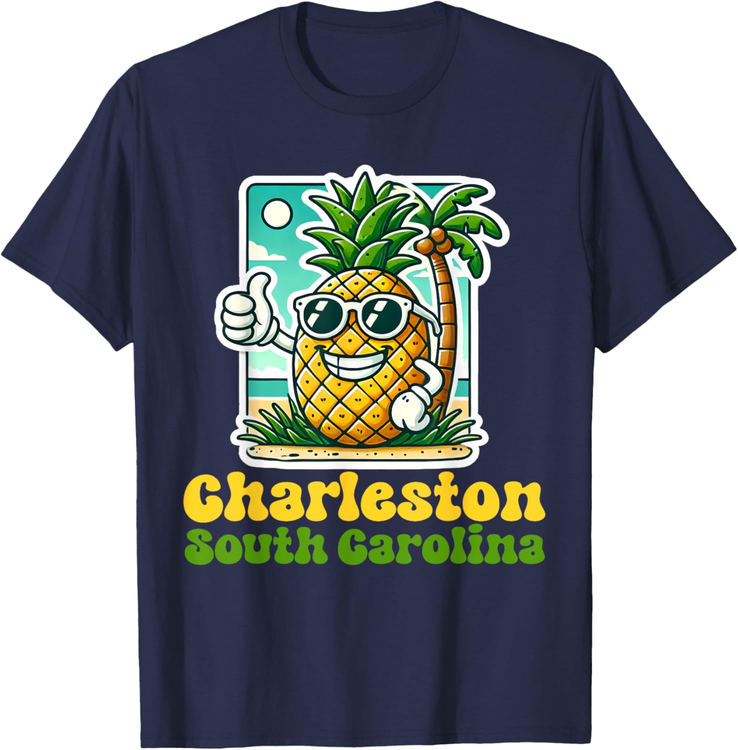 Cute Pineapple Thumbs Up T-Shirt - Charleston South Carolina Style - 6
