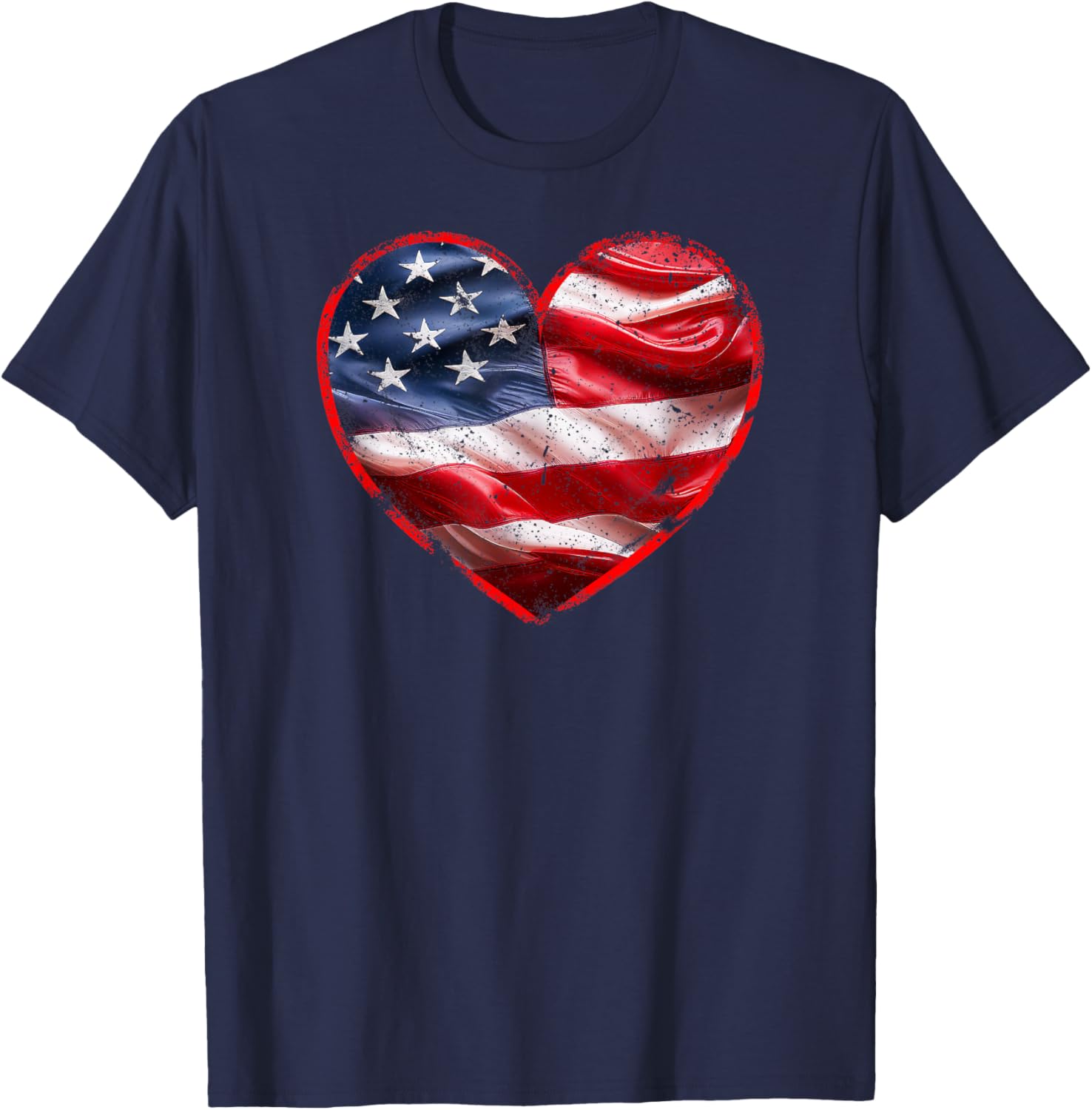 Heart-Shaped American Flag T-Shirt | Patriotic Clothing for All - 3