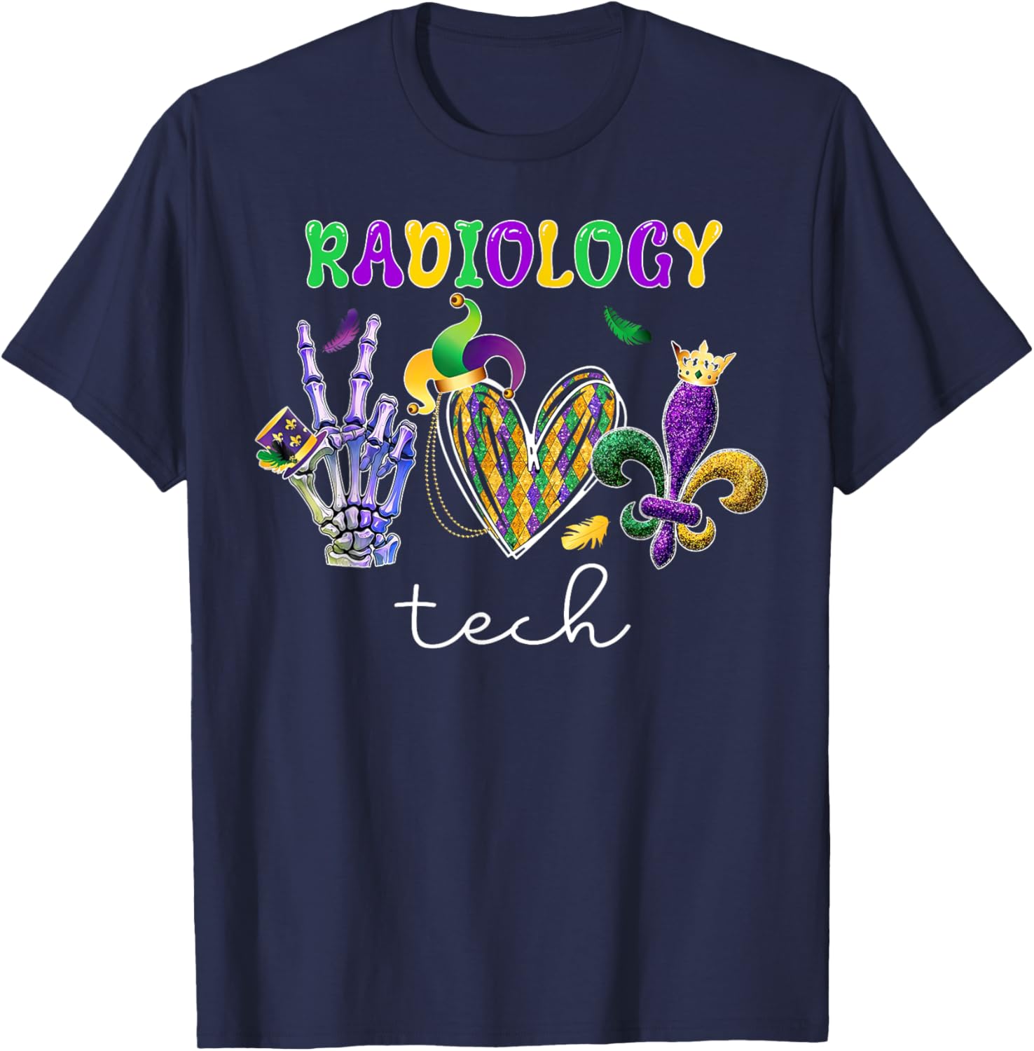 Radiology Tech Mardi Gras T-Shirt for X-Ray Technologists and Fans - 7