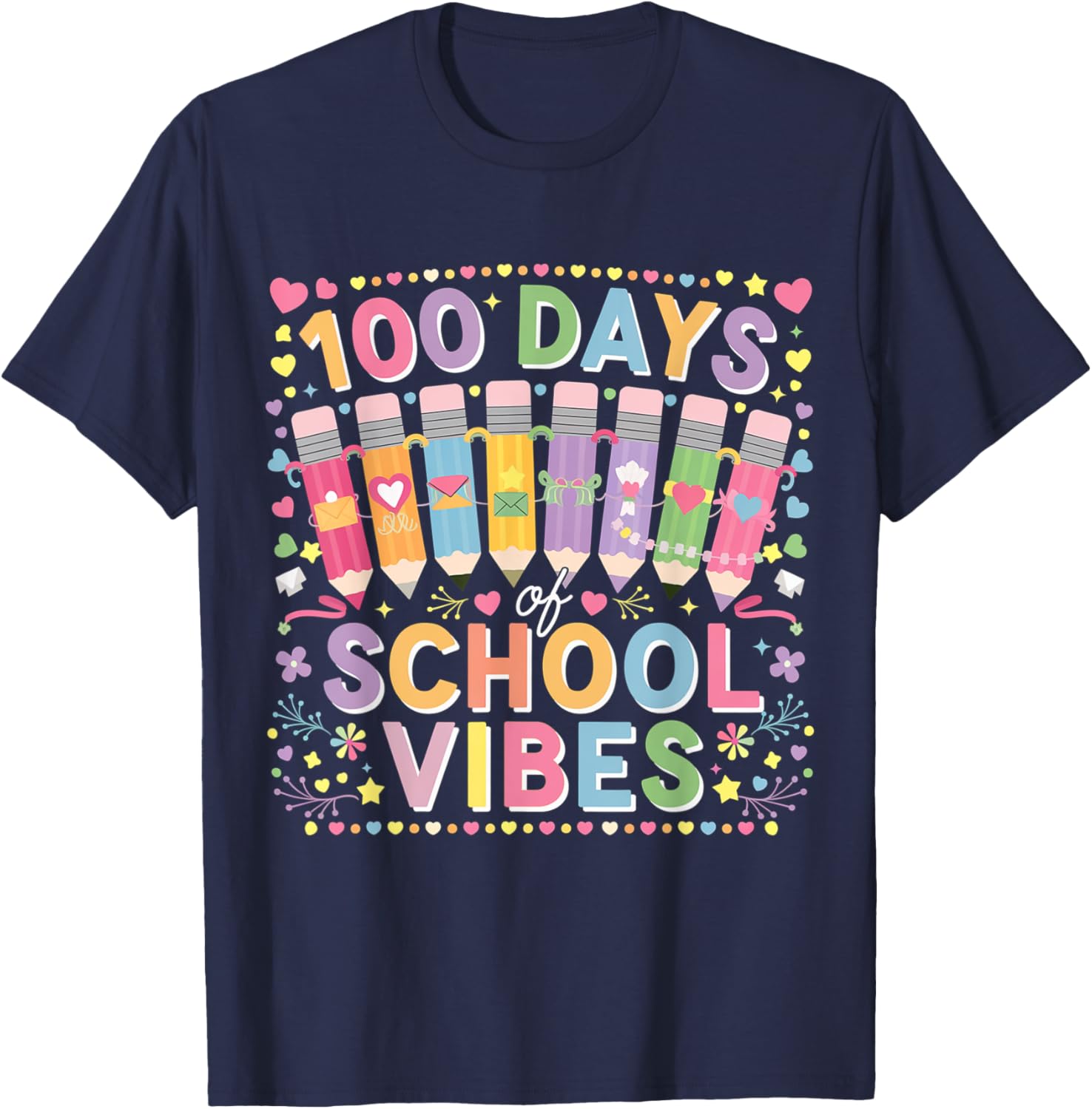 Cute Heart 100th Day of School T-Shirt for Kids Fun Celebration Wear - 11
