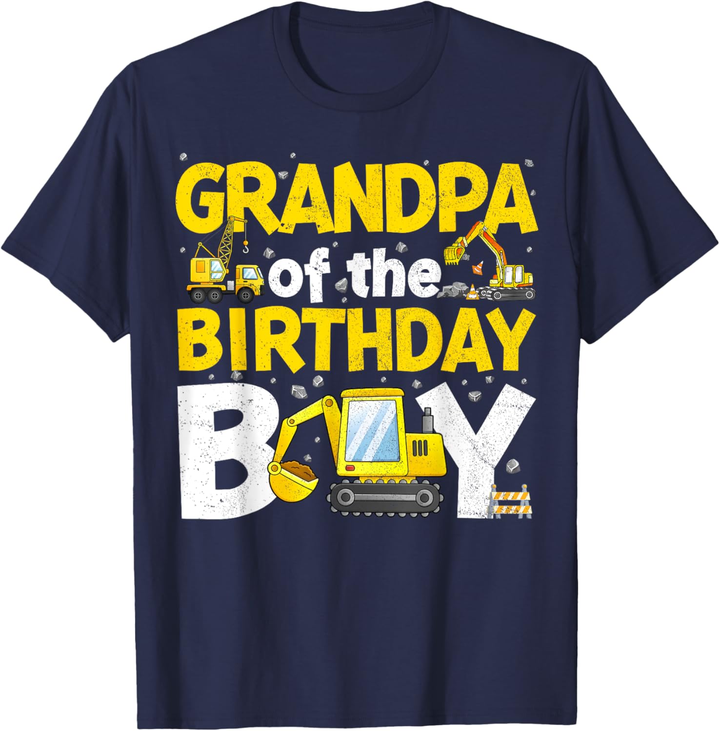 Grandpa Of The Birthday Boy Construction Family Party T-Shirt Gift - 19