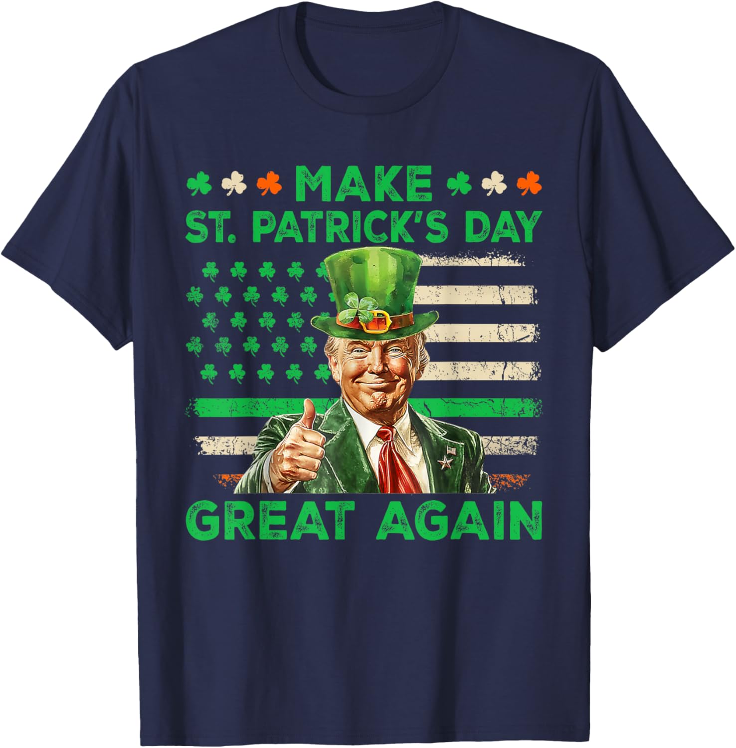 St Patricks Day Trump T-Shirt Irish American Flag Fun Apparel - 9