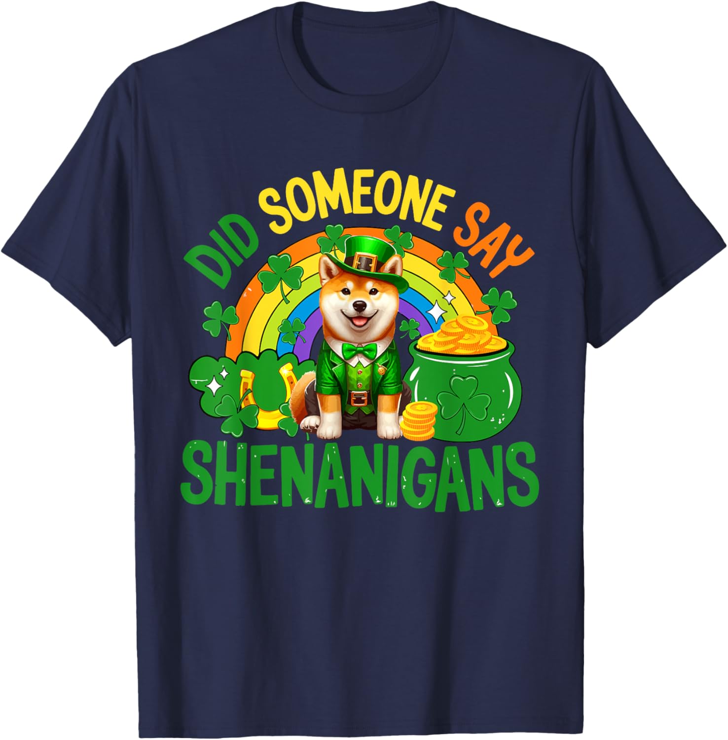Shenanigans St. Patrick's Day Shiba Inu T-Shirt for Fun Celebrations - 16