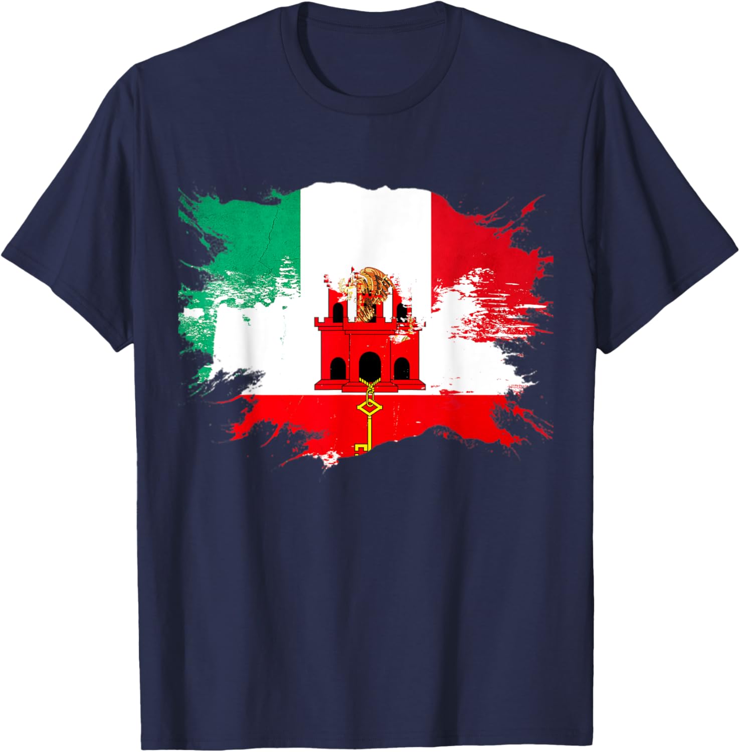 Mexican Gibraltar Heritage Flag T-Shirt for Unique Cultural Style - 6